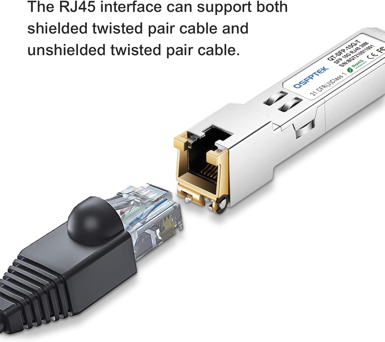 Qsfptek 10G SFP+ RJ45 30m Modulo - immagine 2