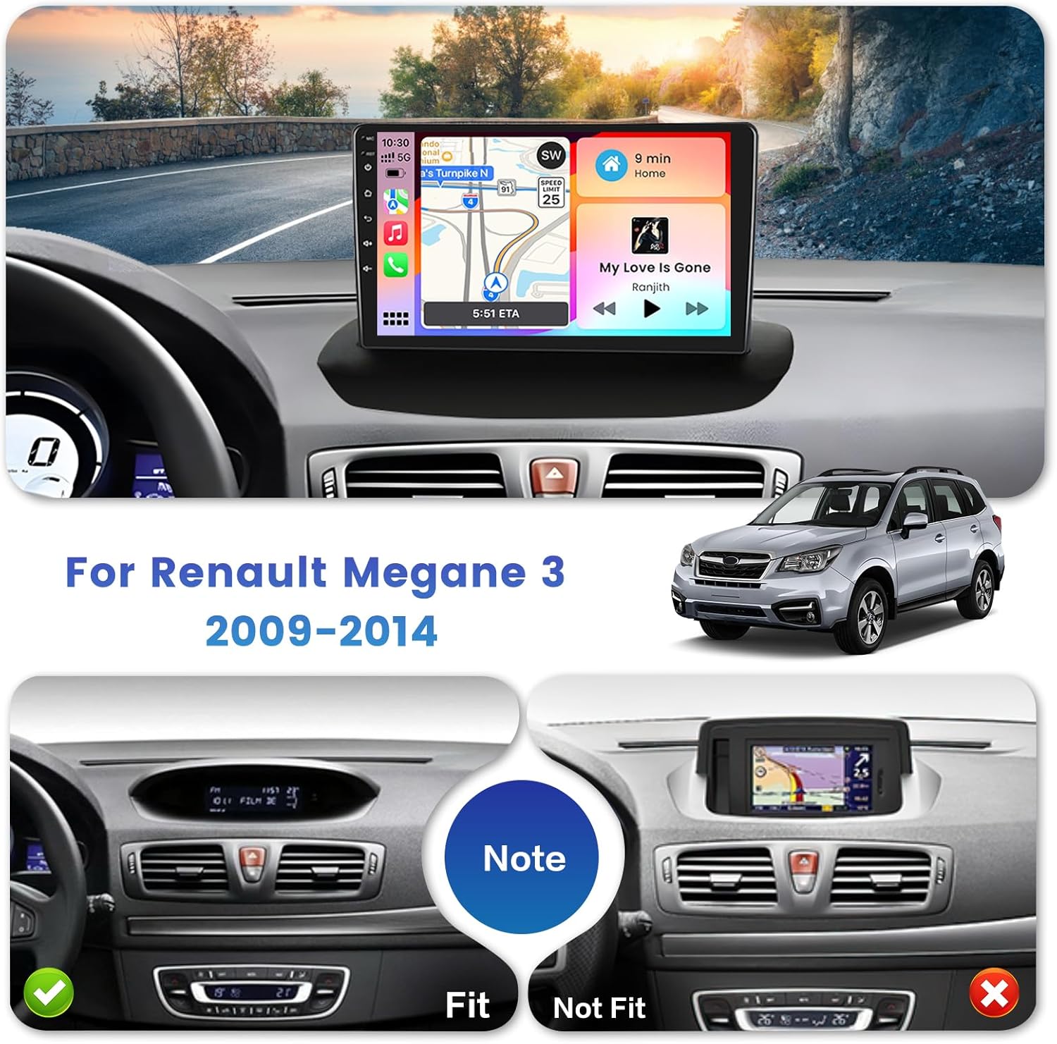 Inefala Android Autoradio 9" per Renault Megane 3 - immagine 2