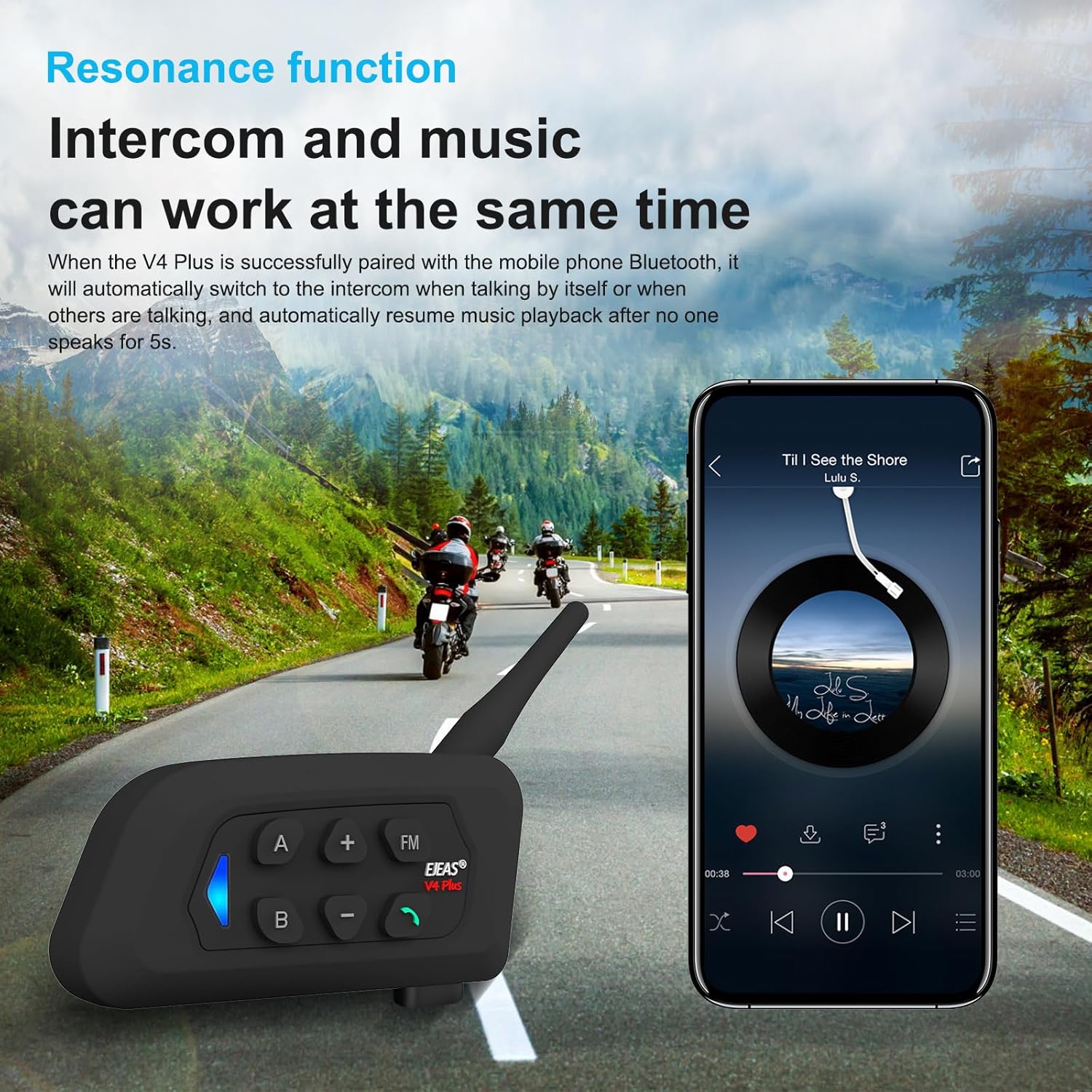 V4 Plus Sistema Intercom Bluetooth per Caschi Moto (4 Pezzi) - immagine 3