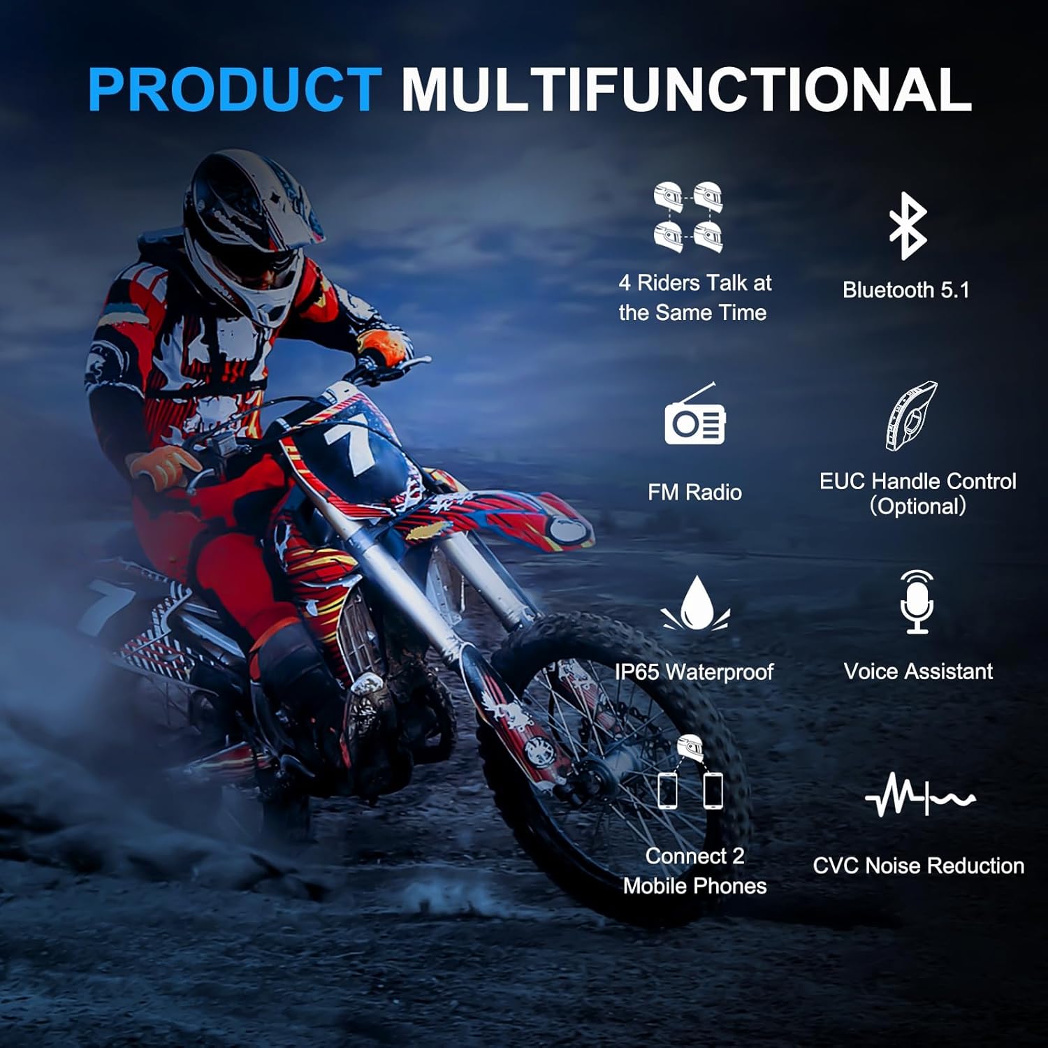 V4 Plus Sistema Intercom Bluetooth per Caschi Moto (4 Pezzi) - immagine 4