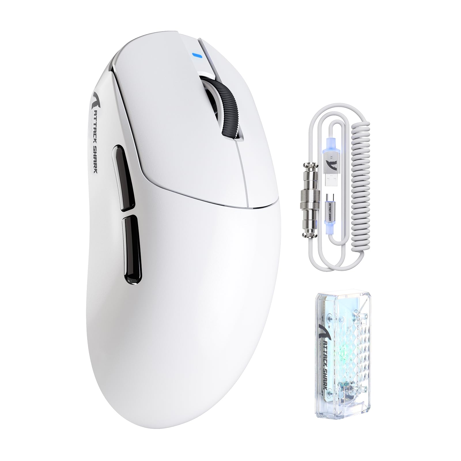 ATTACK SHARK X8PRO Mouse Gaming Wireless Ultraleggero 55g, Bianco