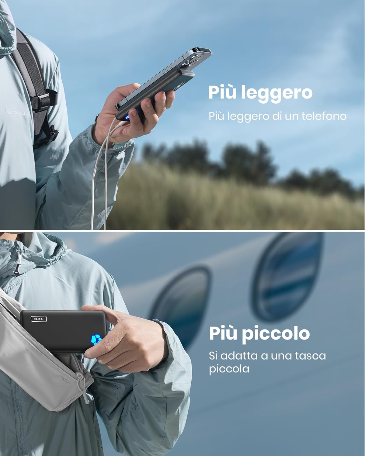 Iniu Power Bank 10000mAh Ultra Sottile e Leggero - immagine 3