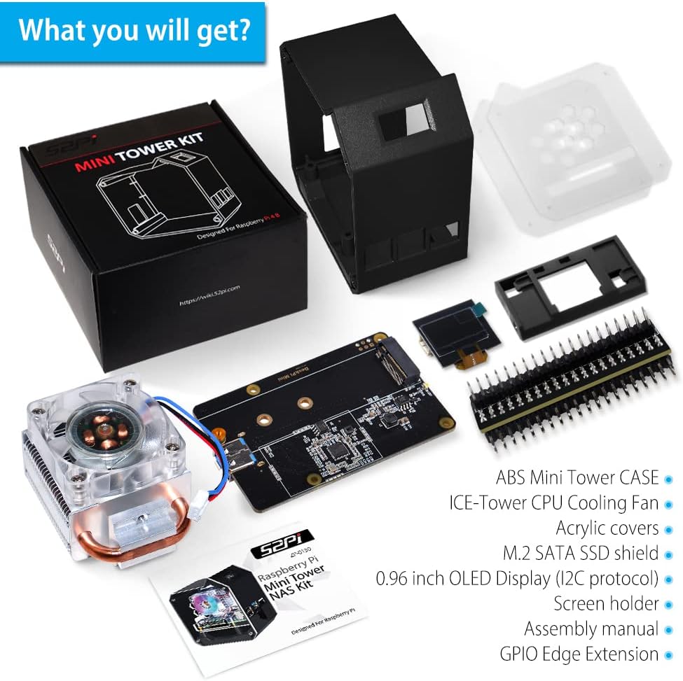 Geeekpi Raspberry Pi Mini Tower NAS Kit - immagine 2