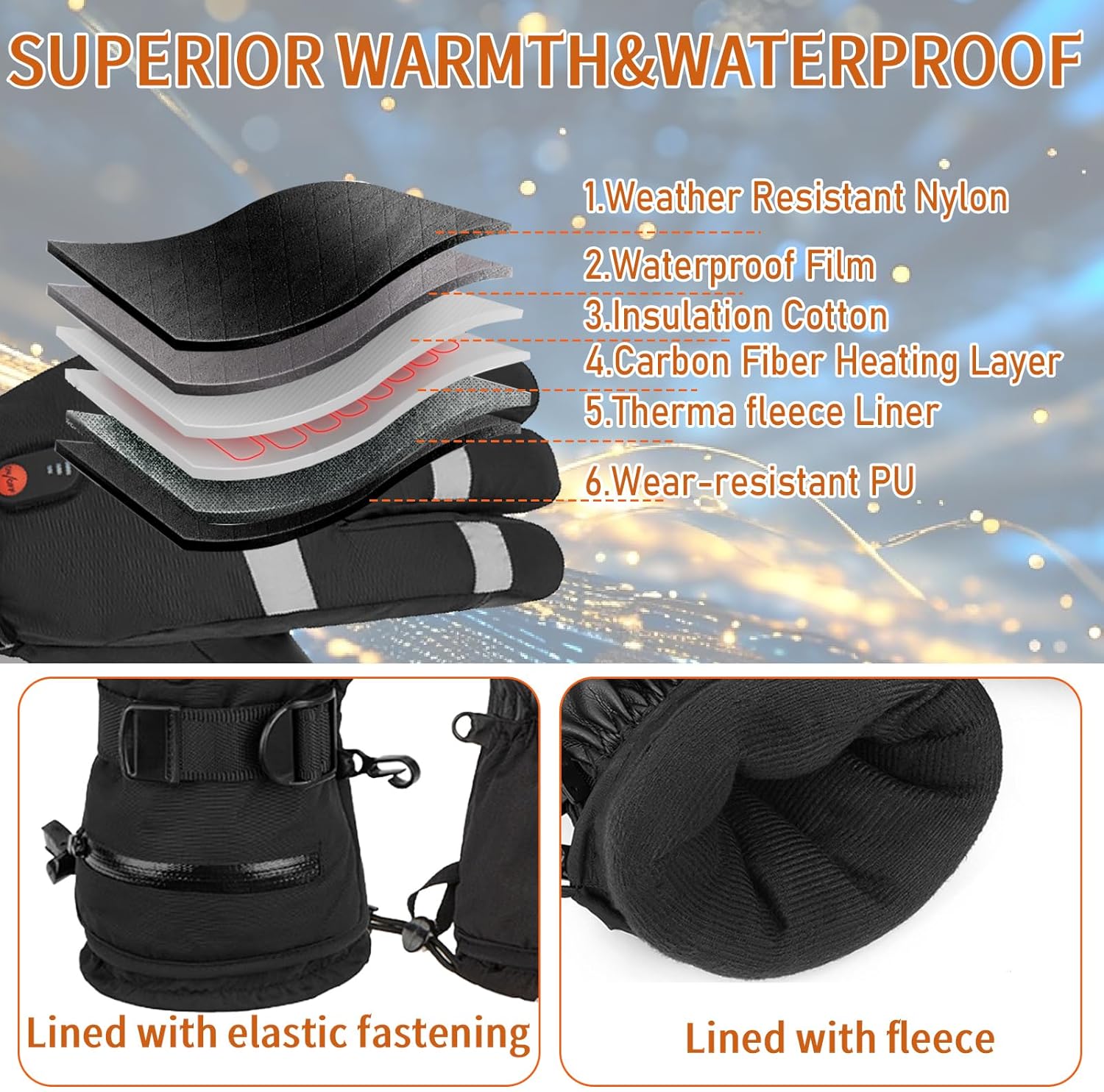 Guanti Riscaldati Ricaricabili 7.4V 6000mAh - immagine 5