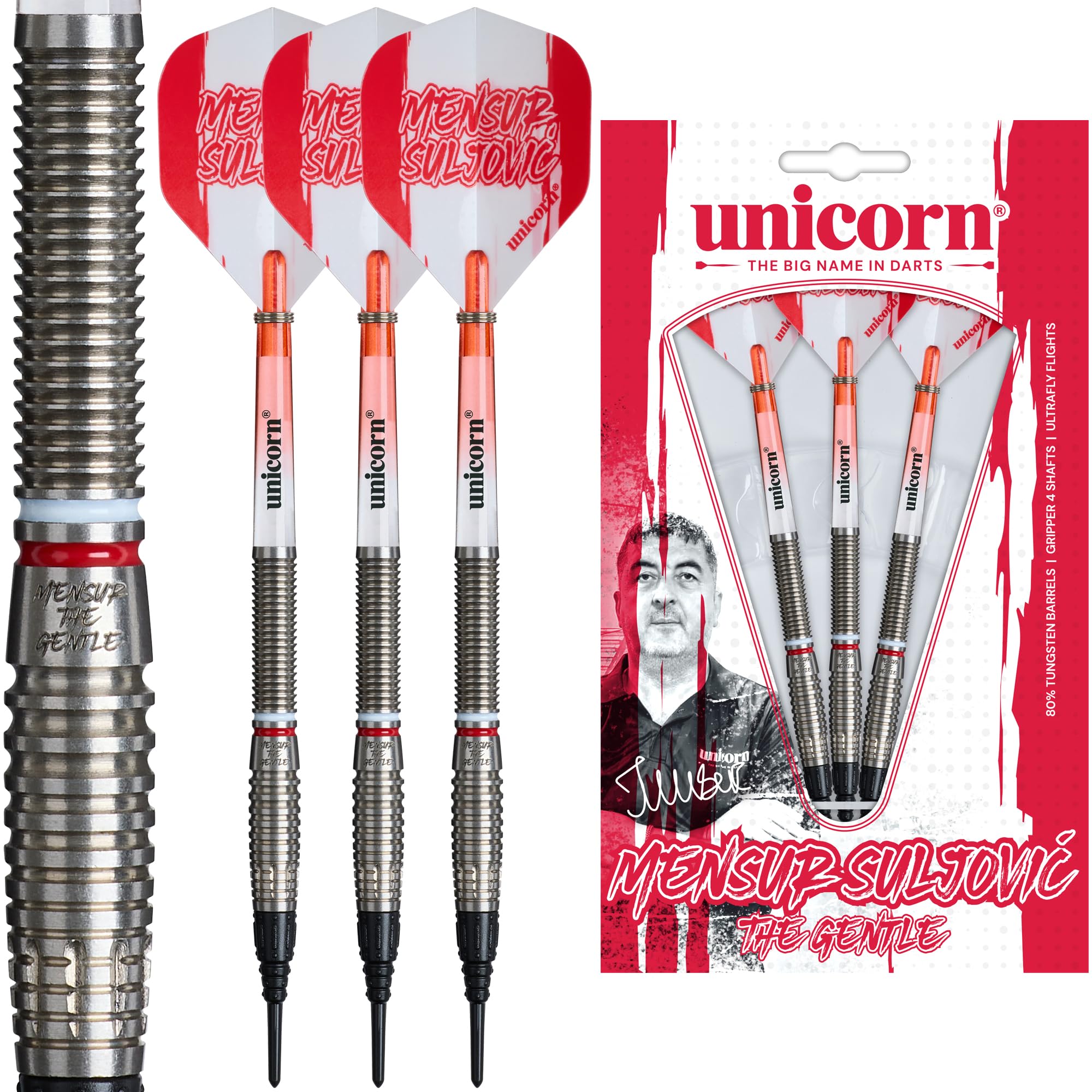Unicorn Mensur Suljović - Set Freccette Soft Tip 18g