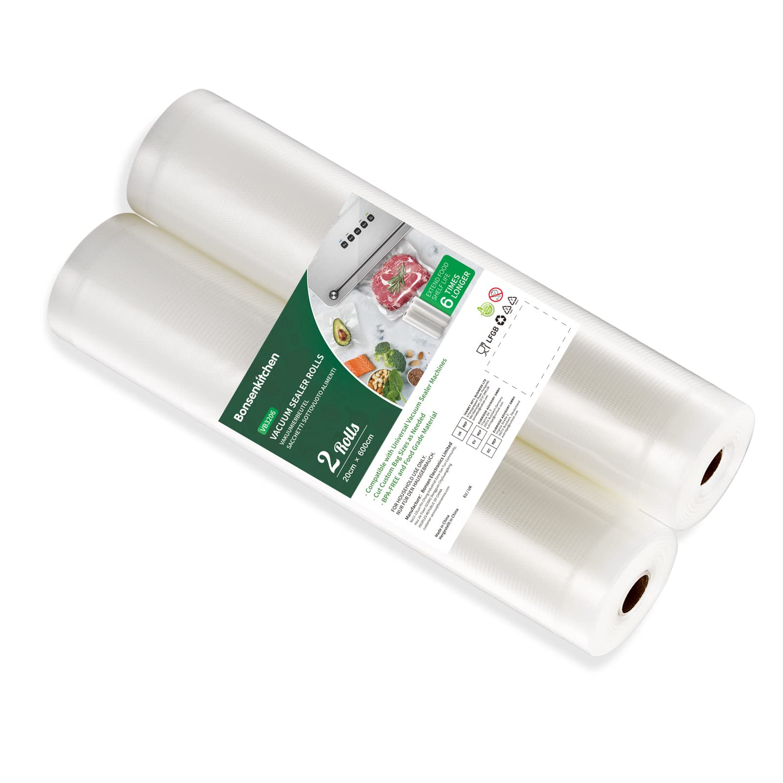 Sacchetti per Sottovuoto 2 Rotoli 20x600cm