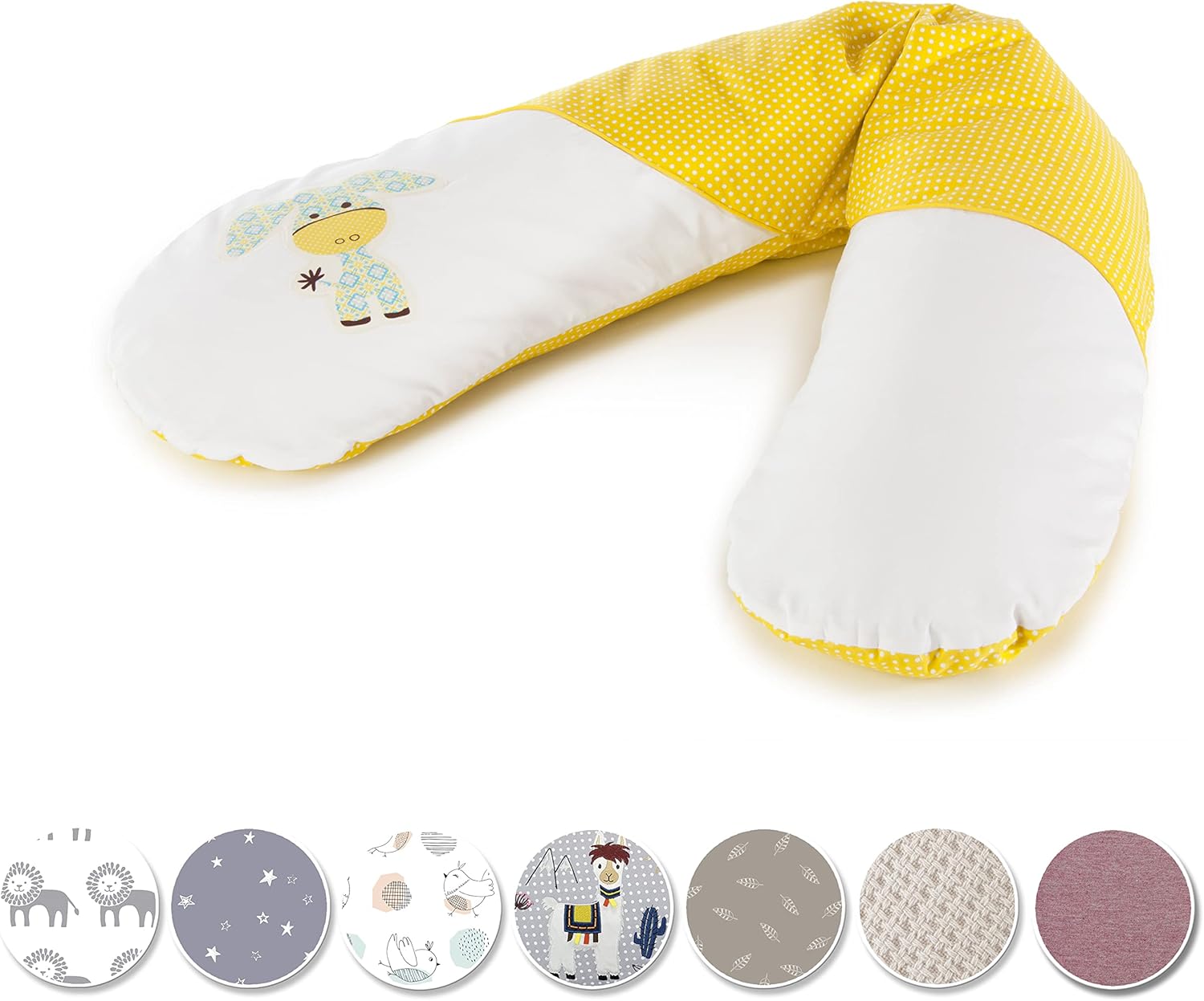 Theraline Cuscino per Allattamento con Federa, 190 cm, Giallo - immagine 1