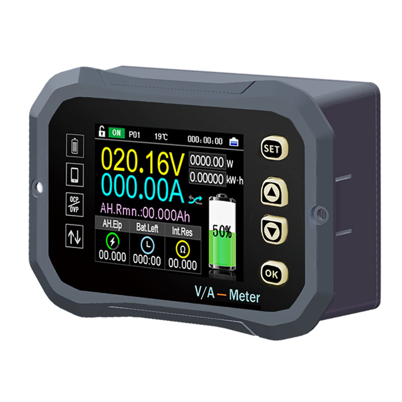 Telituny Monitor Batteria Amperometro Coulomb 0-120V