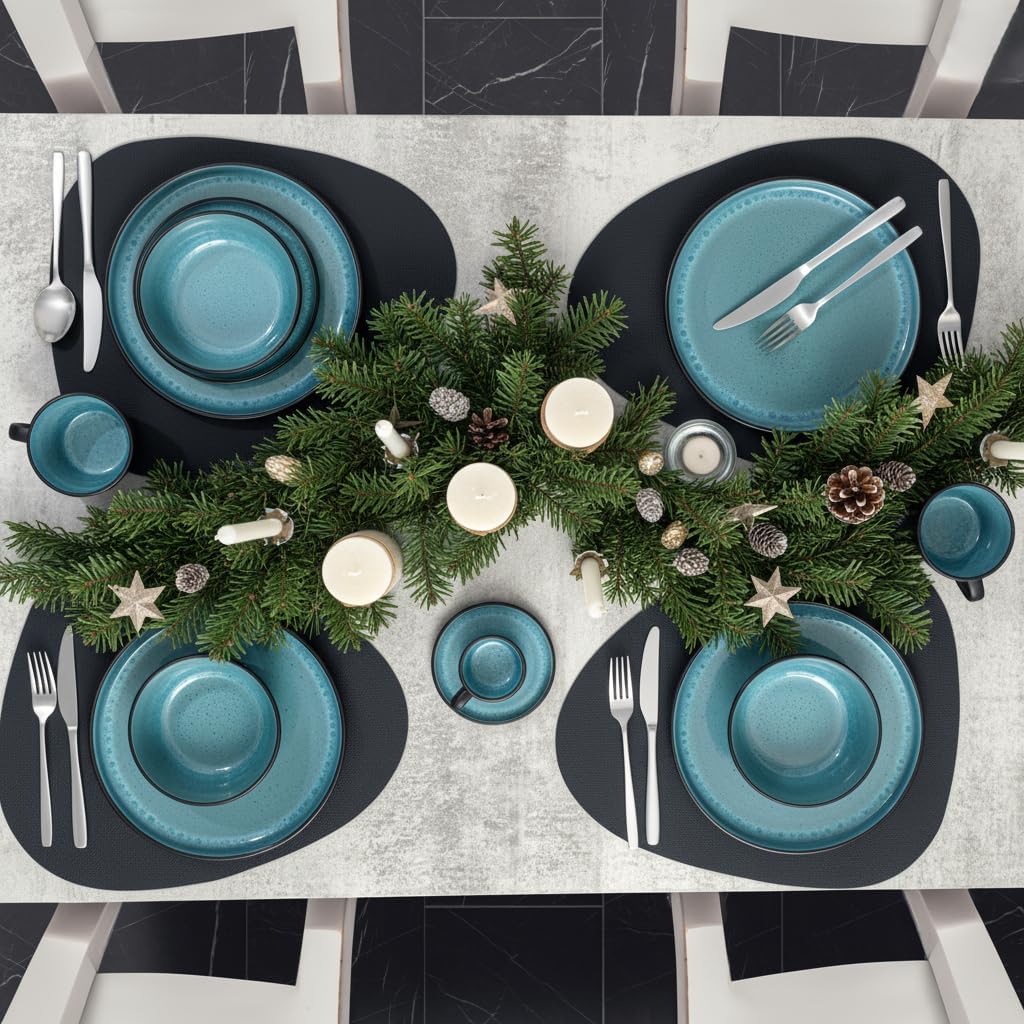 Sänger Granada - Set Stoviglie Gres 18 Pezzi, Blu - immagine 3