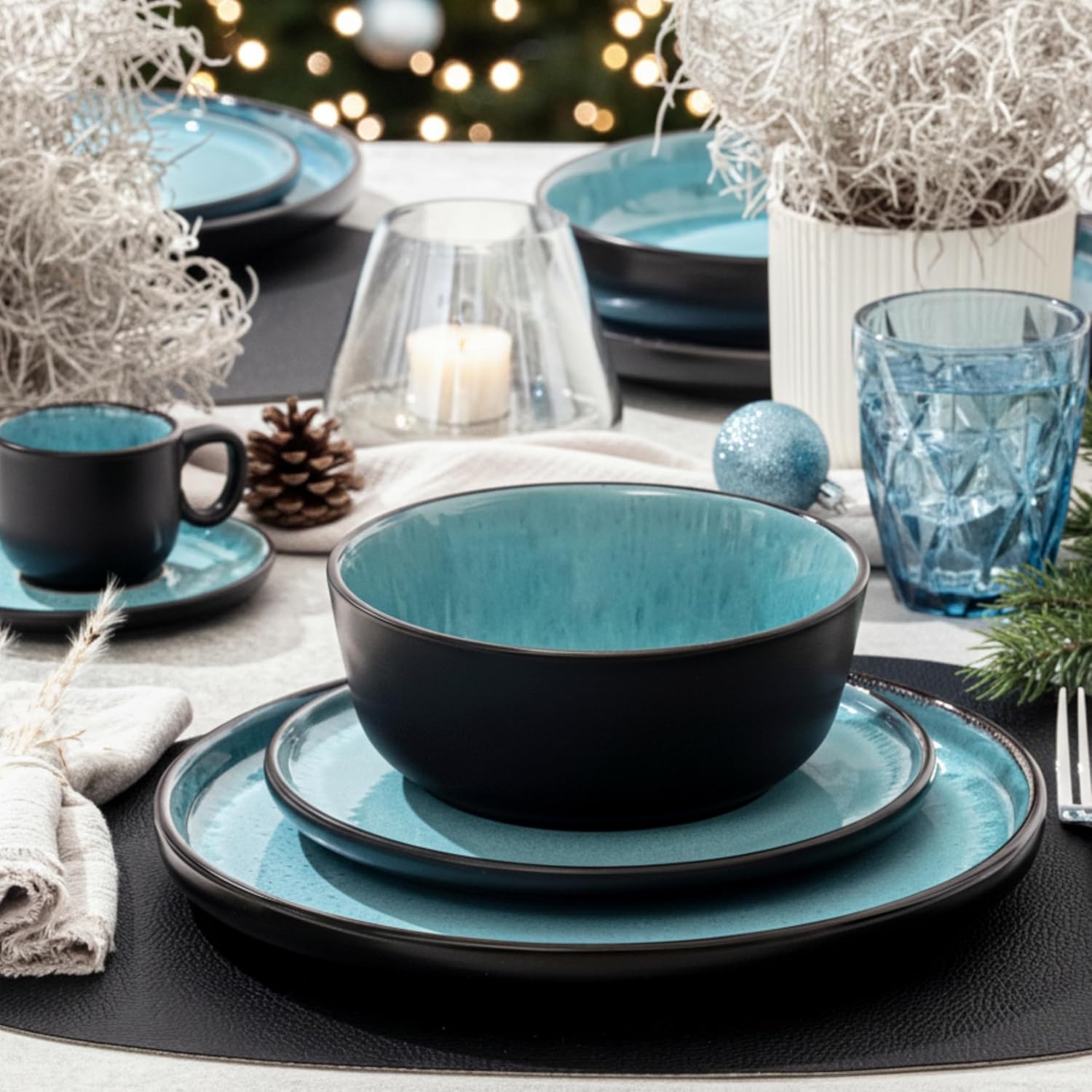 Sänger Granada - Set Stoviglie Gres 18 Pezzi, Blu - immagine 5