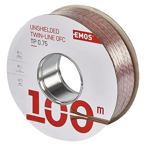 Emos non schermati zweidr athle itung 2 x 0,75 mm trasparente, 100 pezzi, s8307