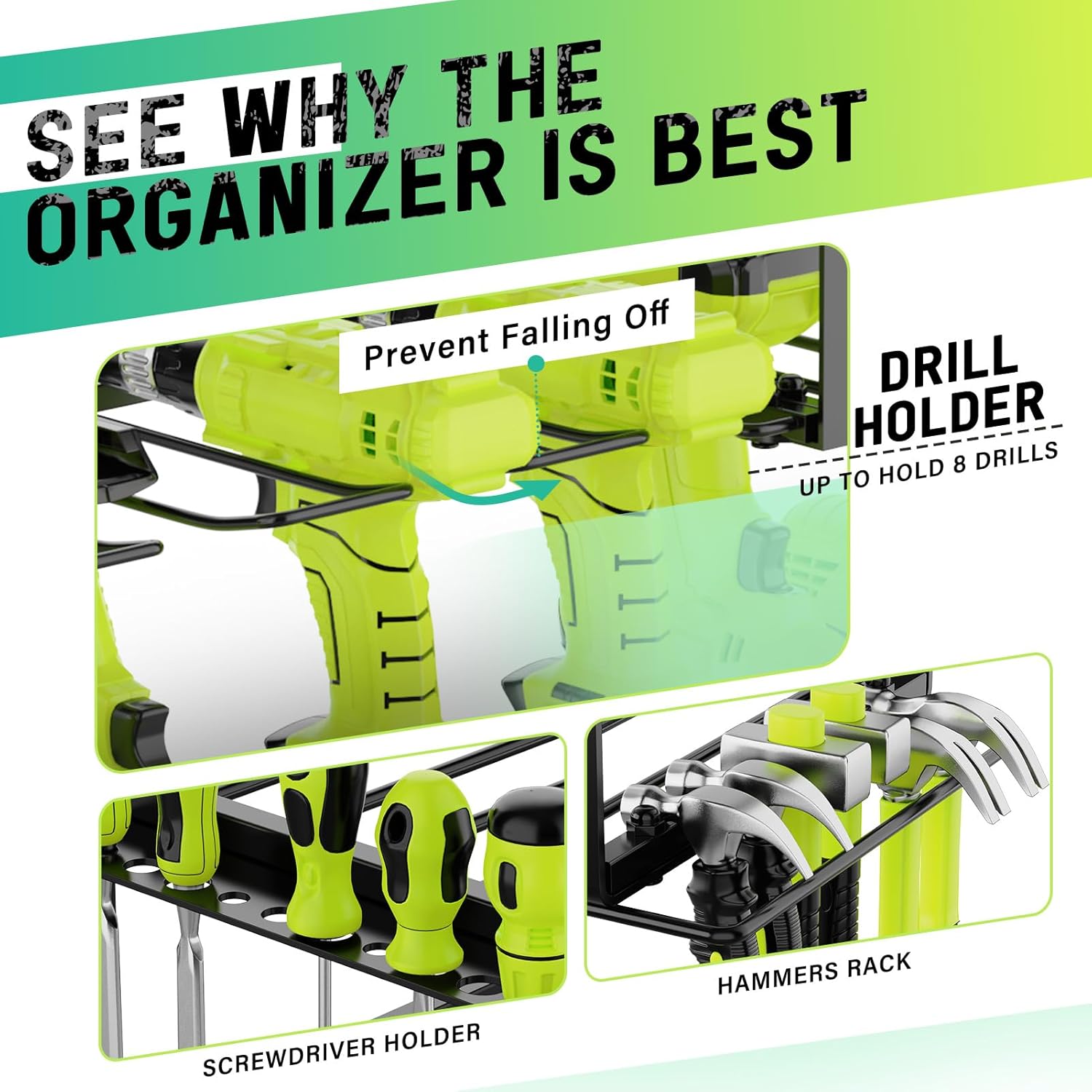 WELDUN Scaffale Porta Attrezzi 3 Livelli - immagine 2