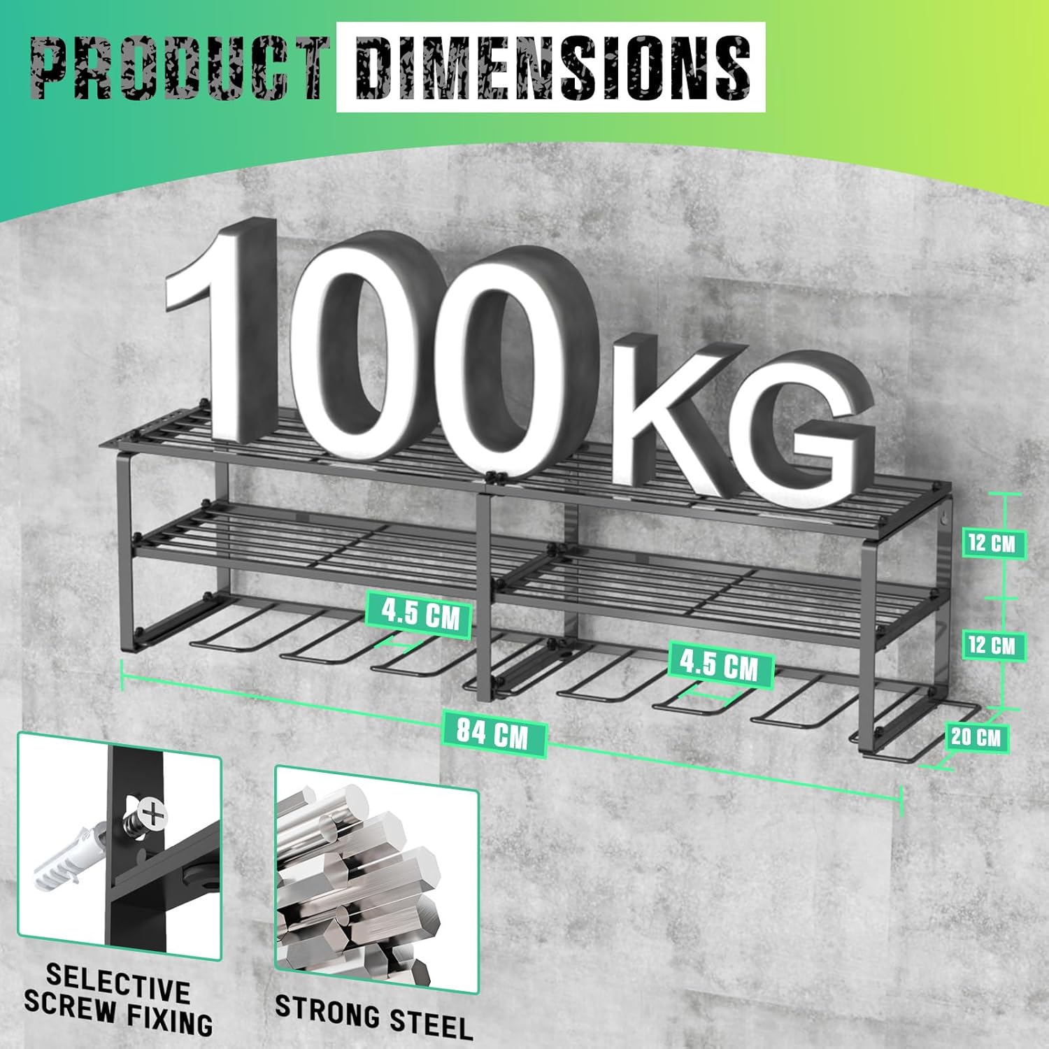 WELDUN Scaffale Porta Attrezzi 3 Livelli - immagine 3