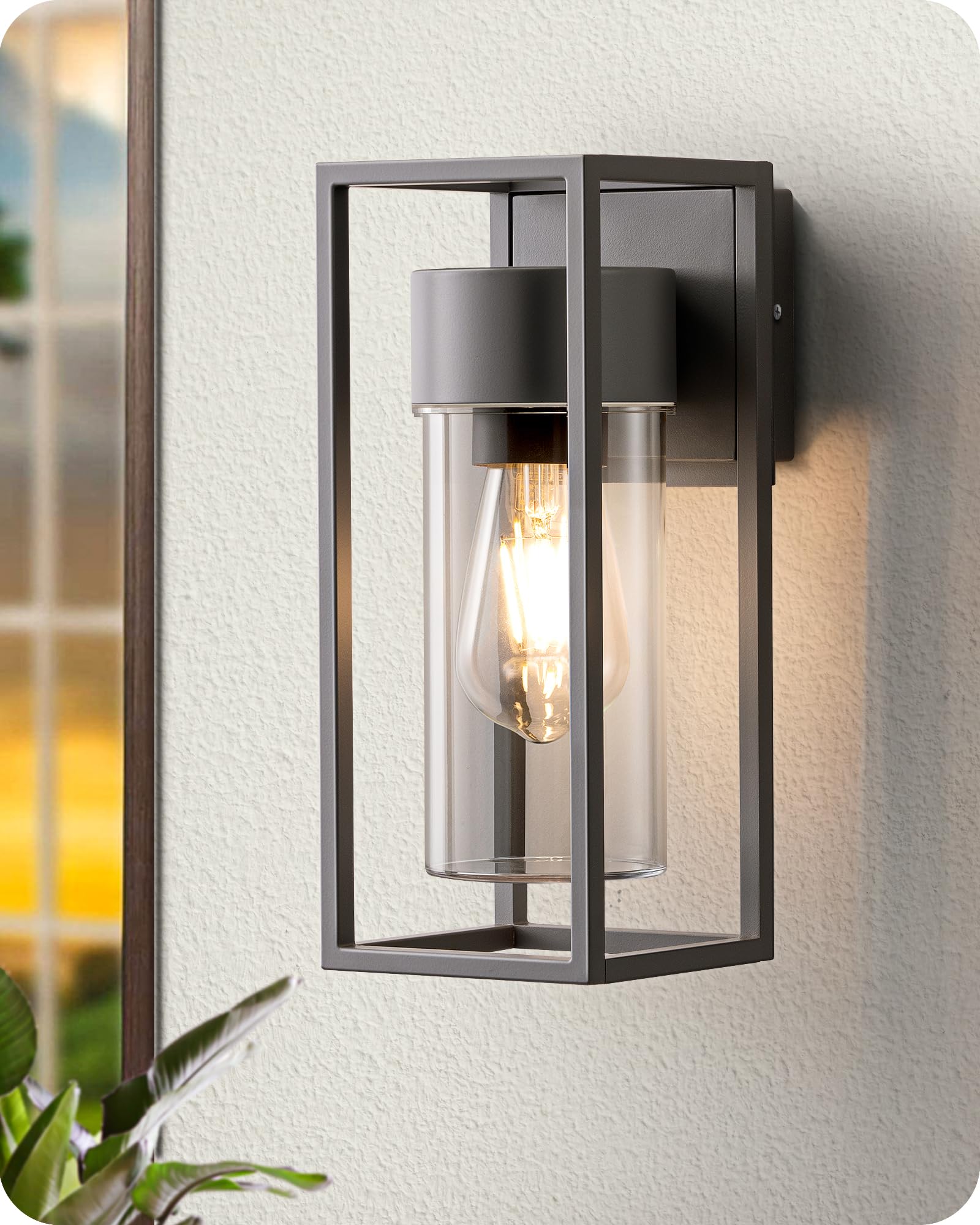 Edishine Lampada da Parete per Interni ed Esterni, Antracite