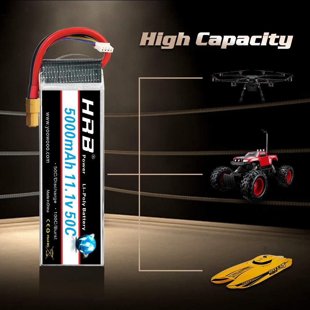 HRB Batteria LiPo 5000mAh 11.1V 50C 3S XT60 - immagine 2