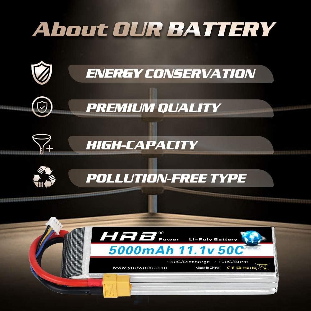 HRB Batteria LiPo 5000mAh 11.1V 50C 3S XT60 - immagine 3