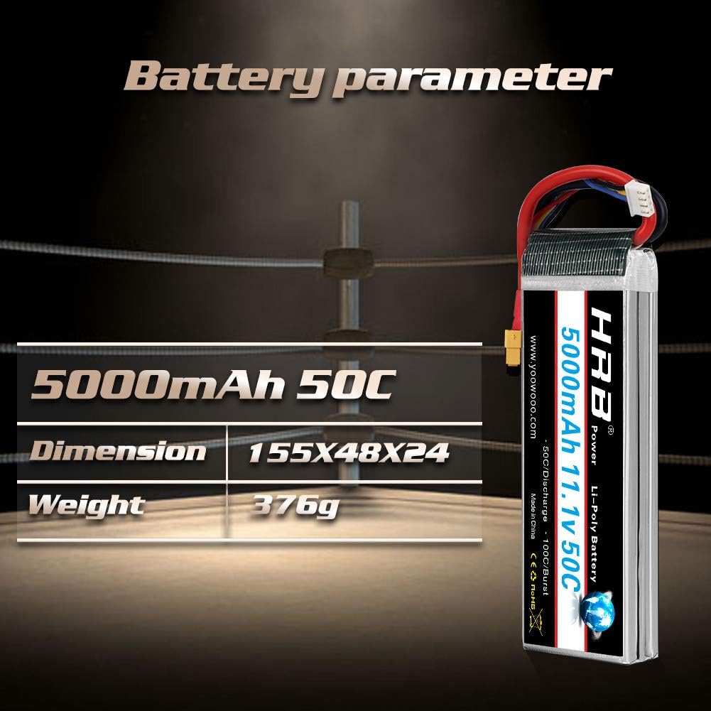 HRB Batteria LiPo 5000mAh 11.1V 50C 3S XT60 - immagine 5