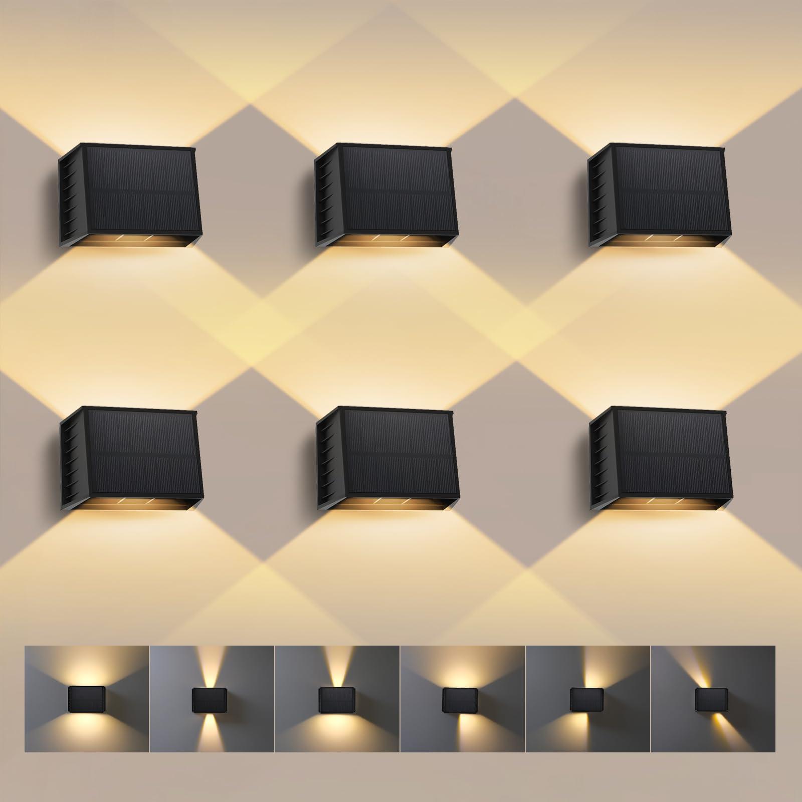 T-sun 6 Pezzi Lampada Solare da Esterno 3000K, IP65