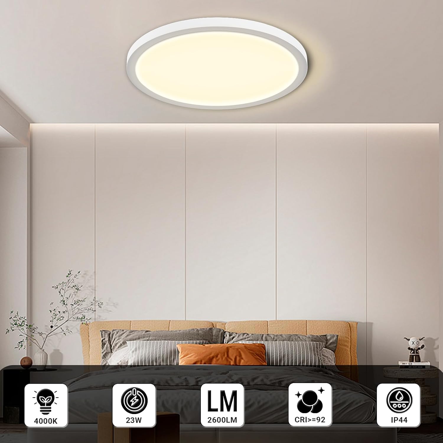 Lqwell® Plafoniera Lampada da Soffitto a LED IP44 Rotonda - immagine 2
