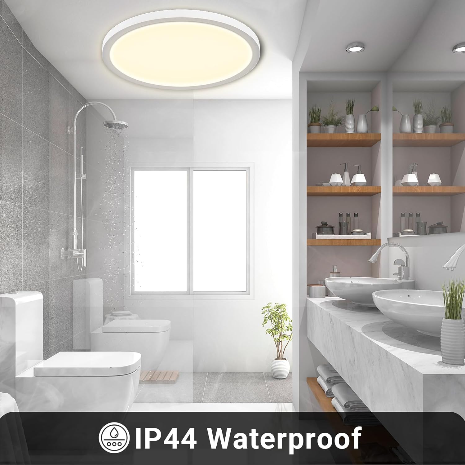 Lqwell® Plafoniera Lampada da Soffitto a LED IP44 Rotonda - immagine 6