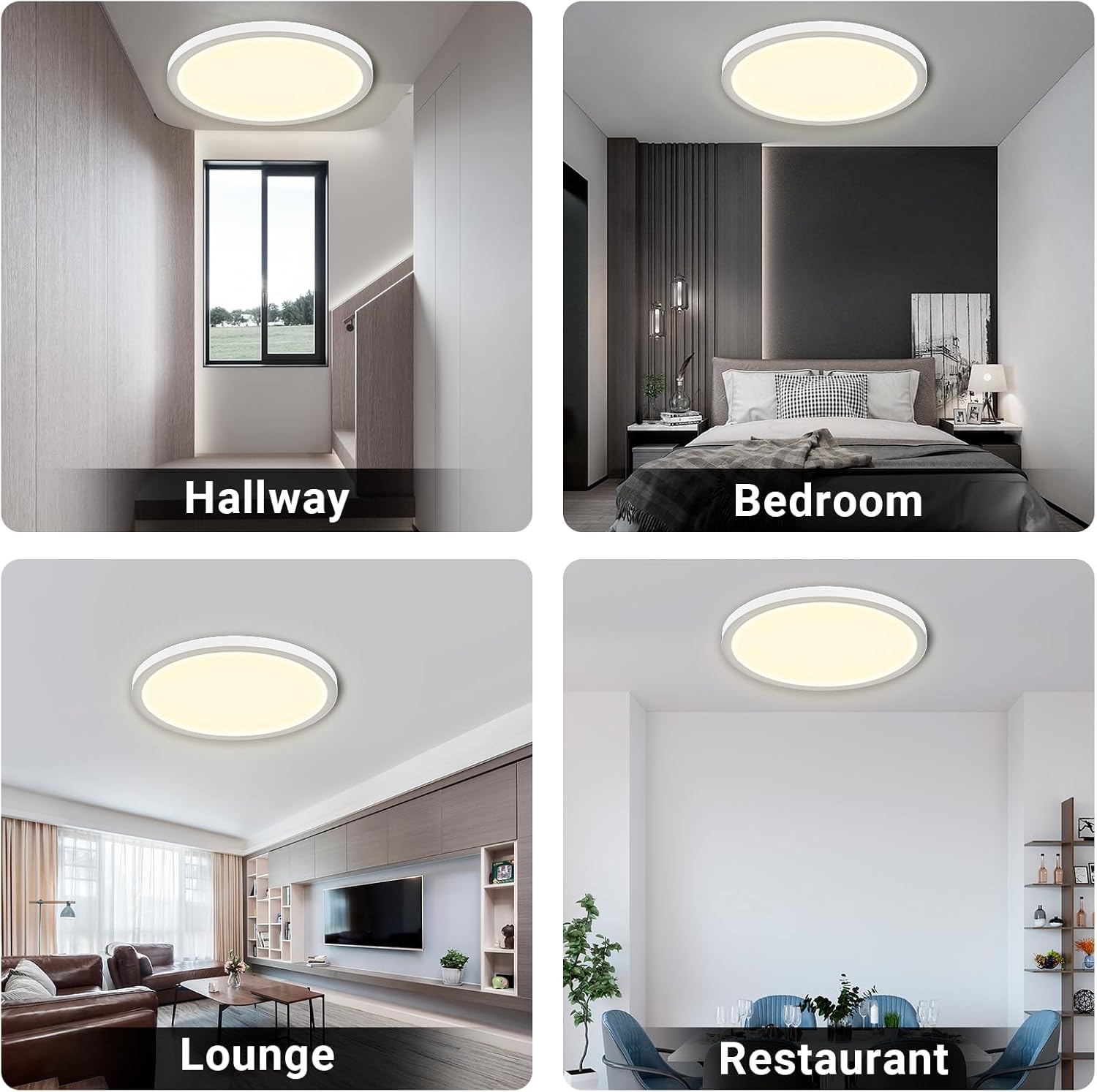 Lqwell® Plafoniera Lampada da Soffitto a LED IP44 Rotonda - immagine 7