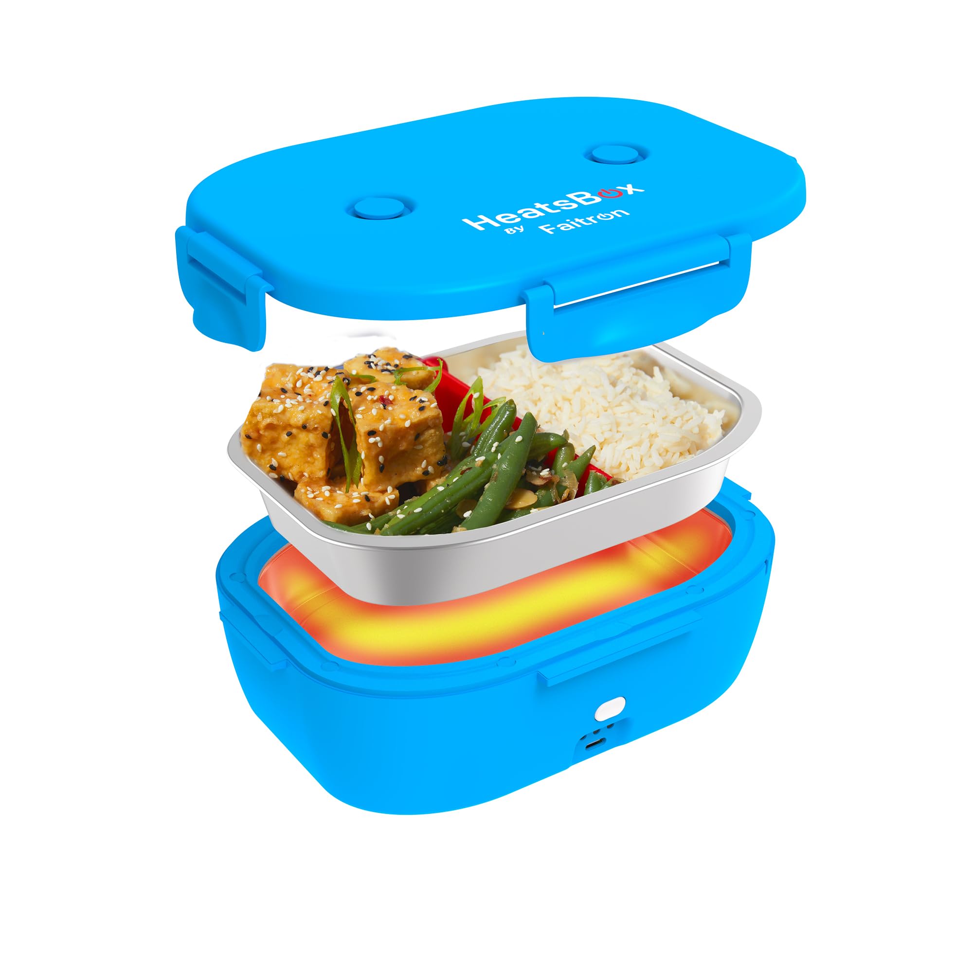 HeatsBox Go Light Lunch Box Autoriscaldante 540ml, Blue