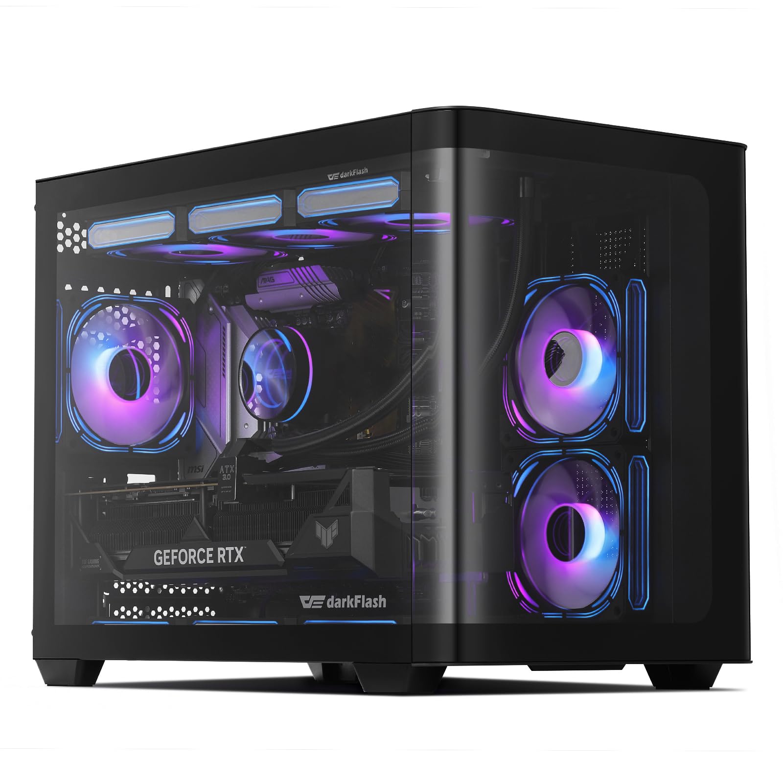 Darkflash Case PC Micro-ATX Gaming DPW90M, Nero