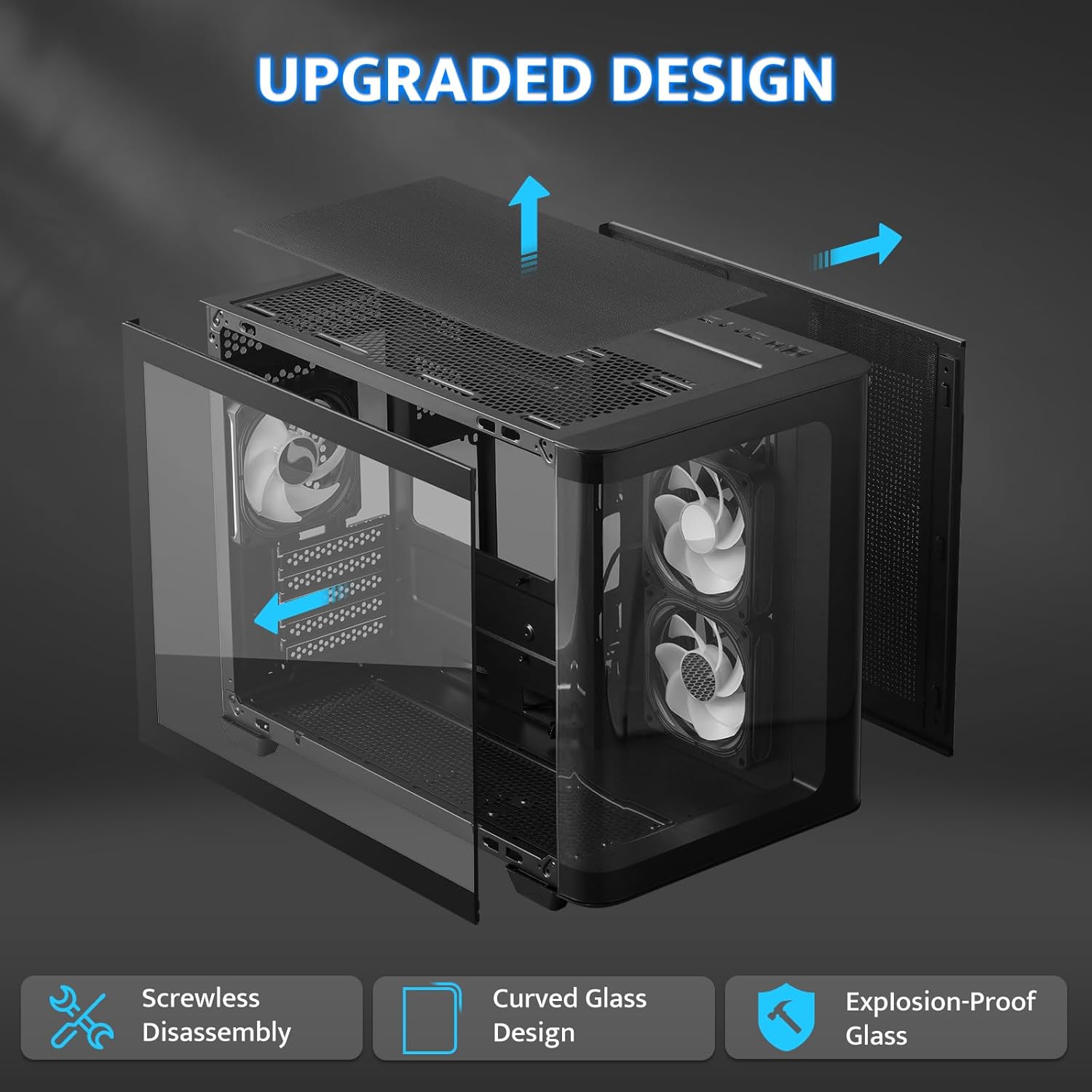 Darkflash Case PC Micro-ATX Gaming DPW90M, Nero - immagine 2