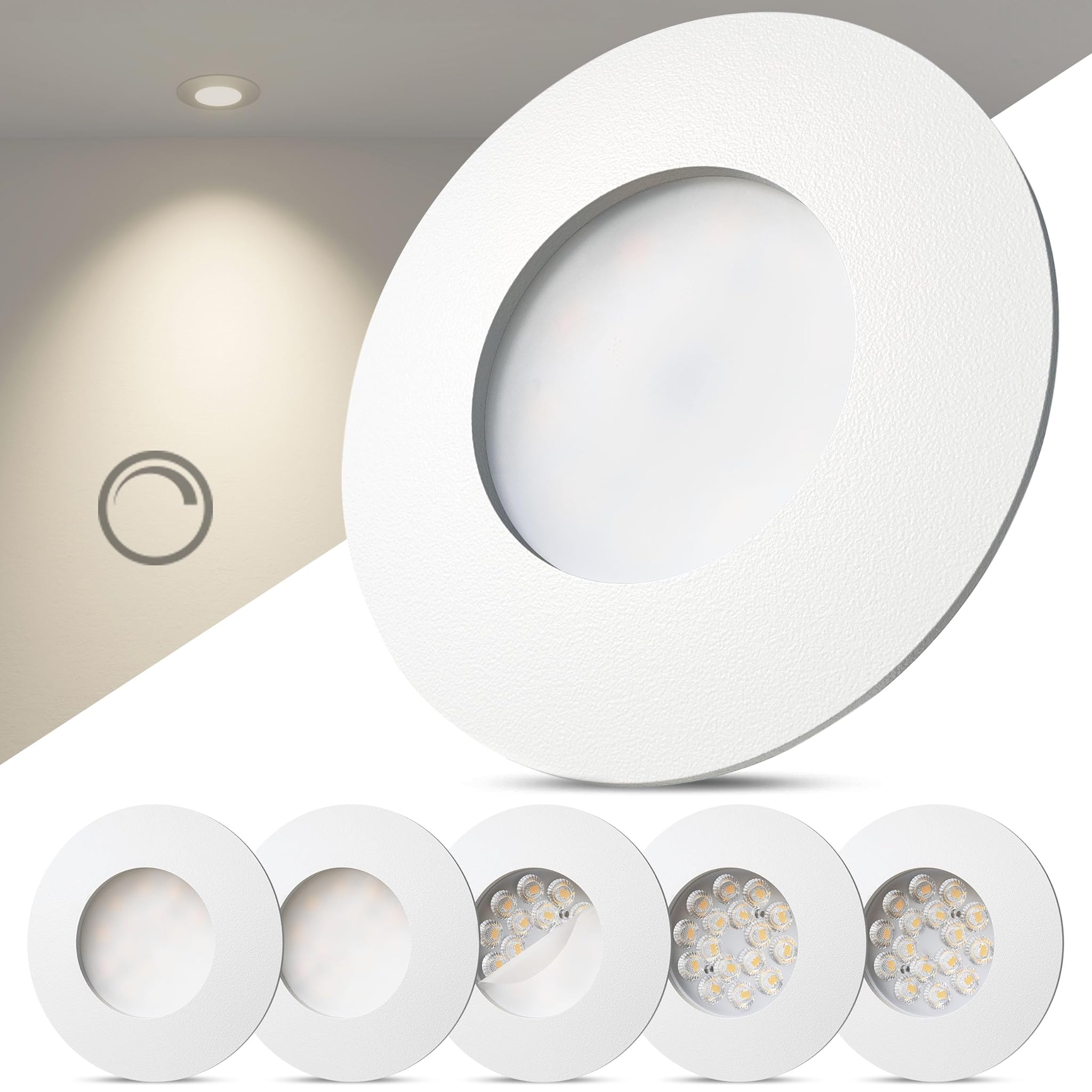 Scandinavian home - Set 6 Faretti LED Incasso Bianchi Opachi