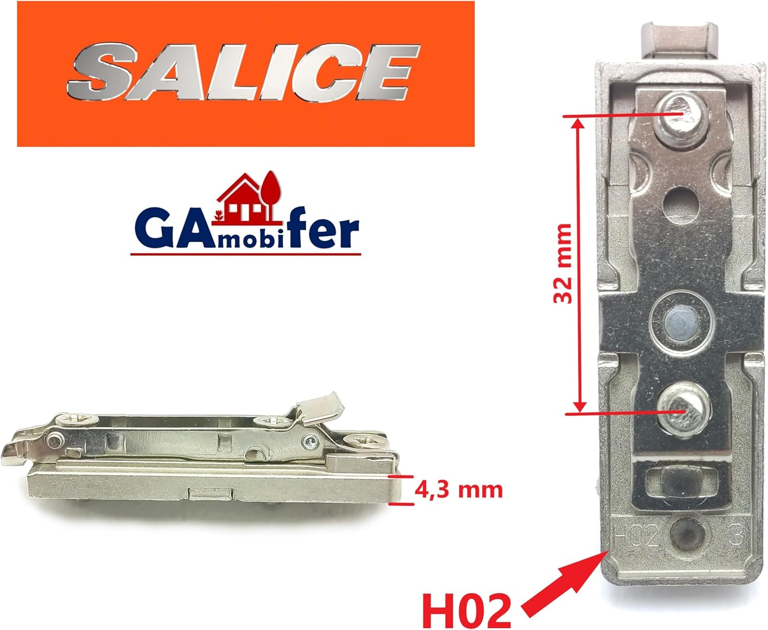 Base per Cerniere SALICE con Innesto Rapido - immagine 2