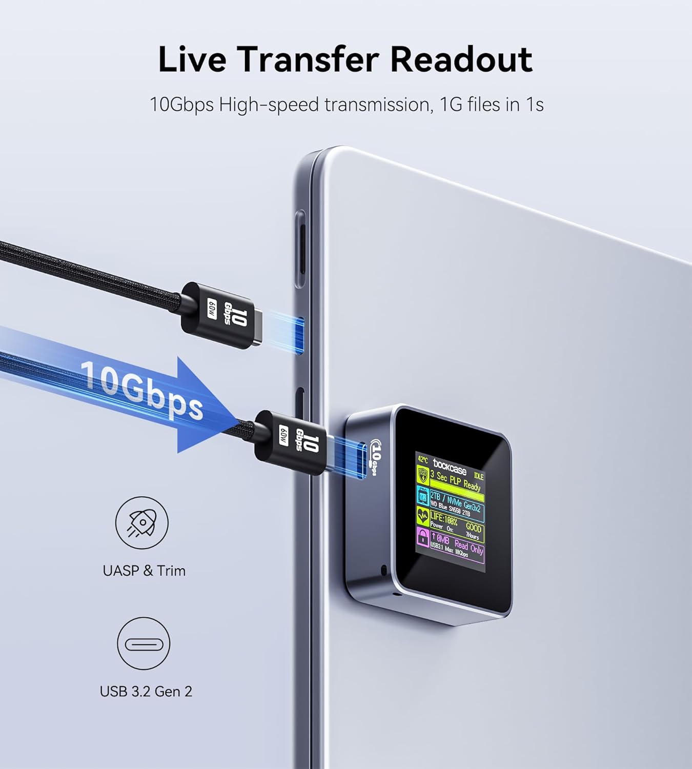 Dockcase Pocket M.2 NVMe Smart SSD Enclosure USB-C - immagine 5