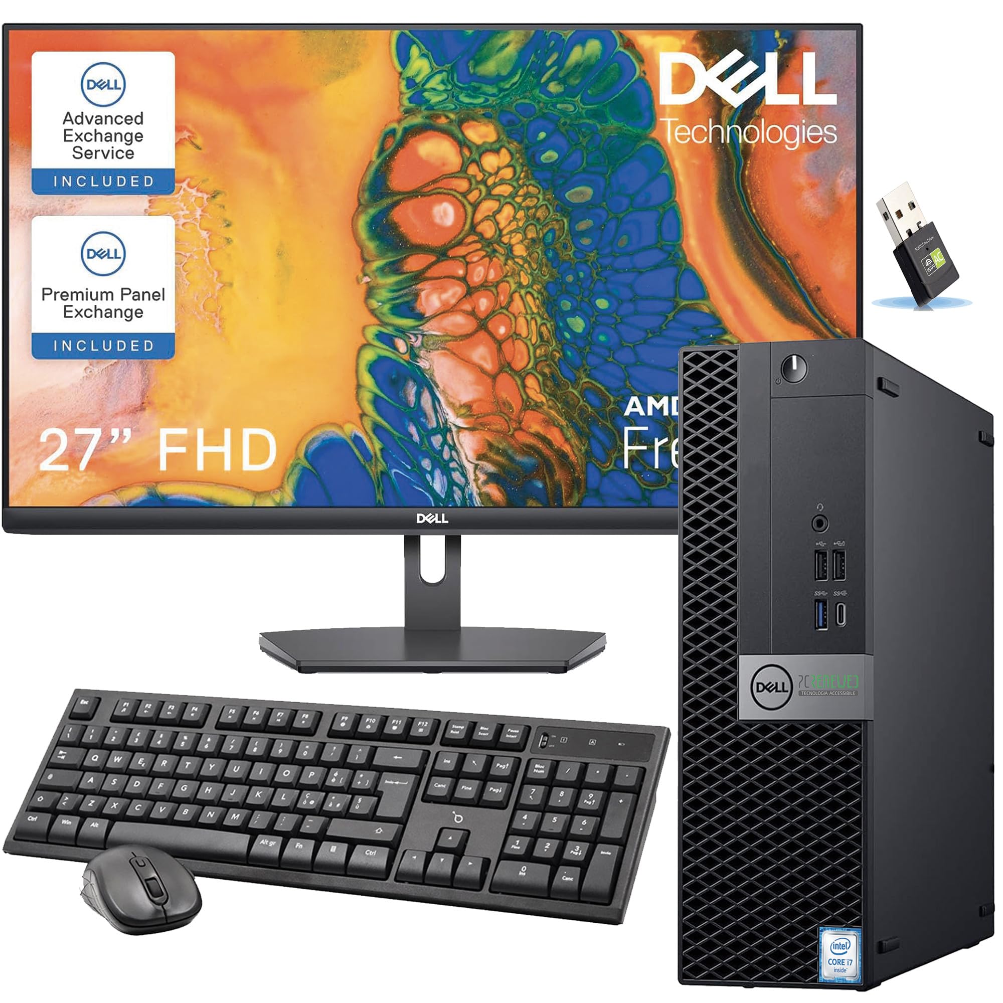 PC Fisso Intel I7 6700 Potente | 32 GB Ram |SSD M.2 512GB | HDMI| Windows 11 Pro -office 2021|Desktop completo (Ricon (PC + DELL 27)