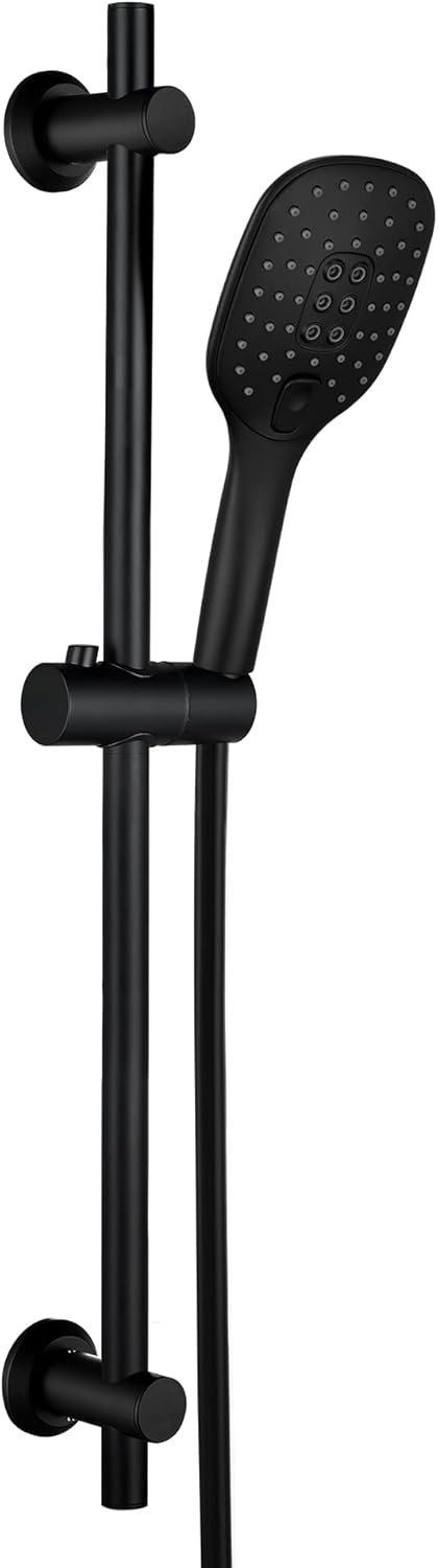 Görbach Colonna Doccia con Doccetta e Asta 70cm, Nero - immagine 1