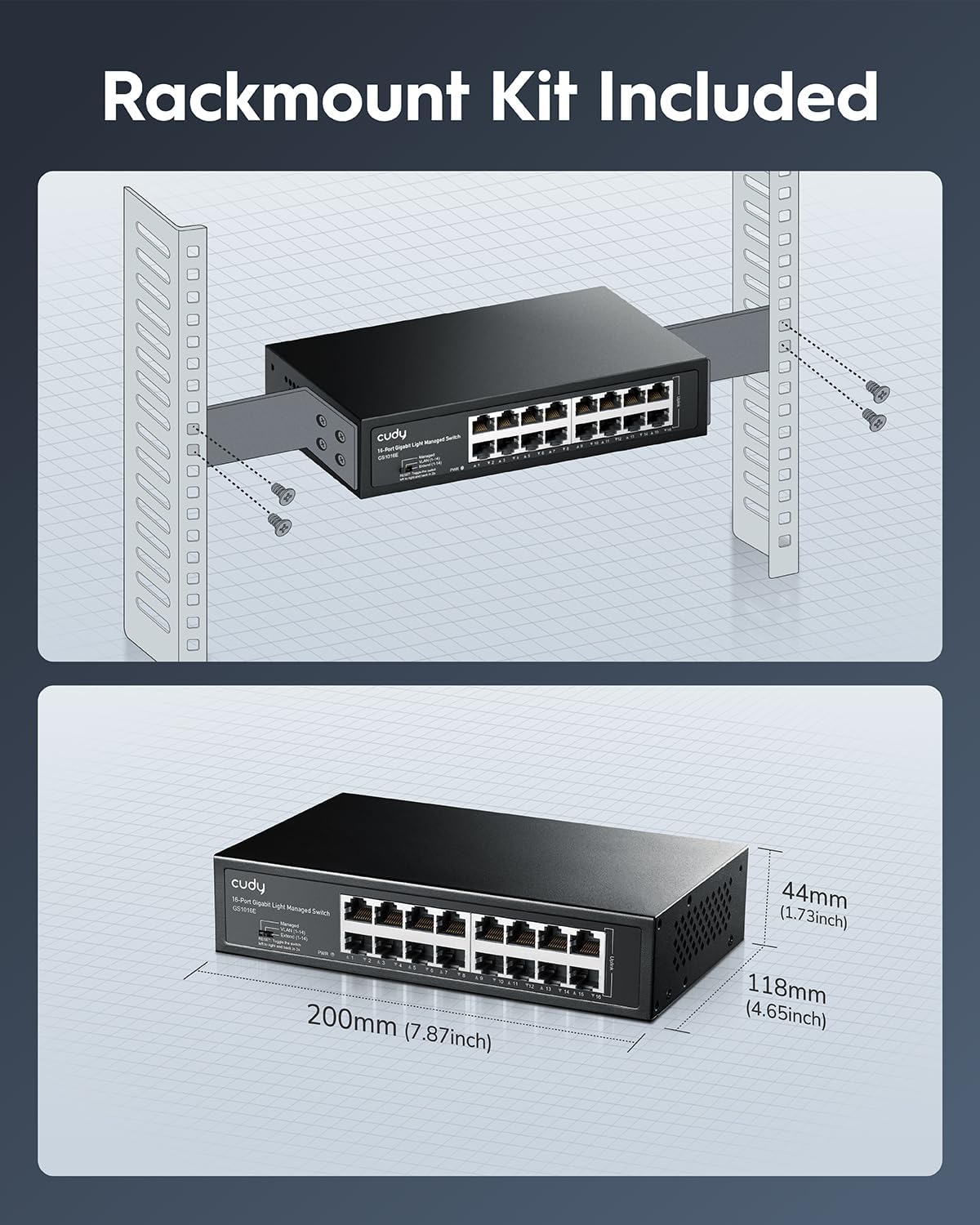 Cudy GS1016E Switch Gigabit 16 Porte Plug & Play - immagine 6