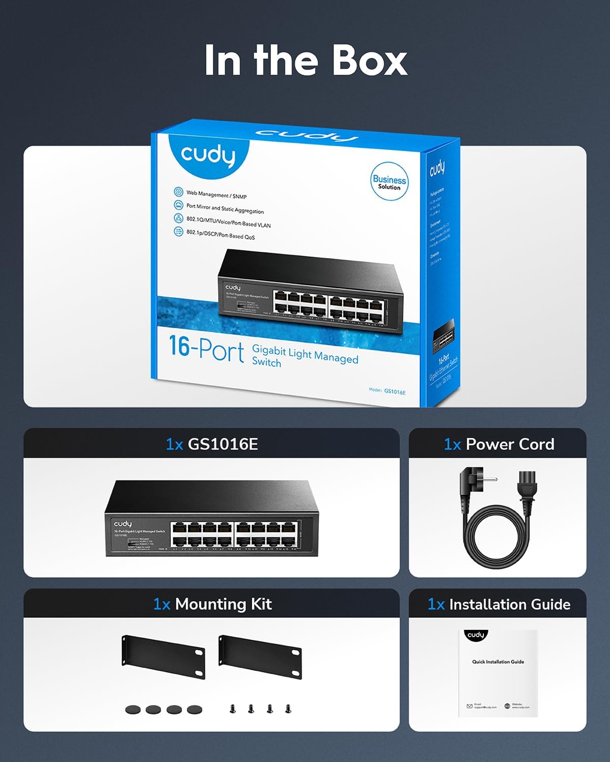 Cudy GS1016E Switch Gigabit 16 Porte Plug & Play - immagine 7
