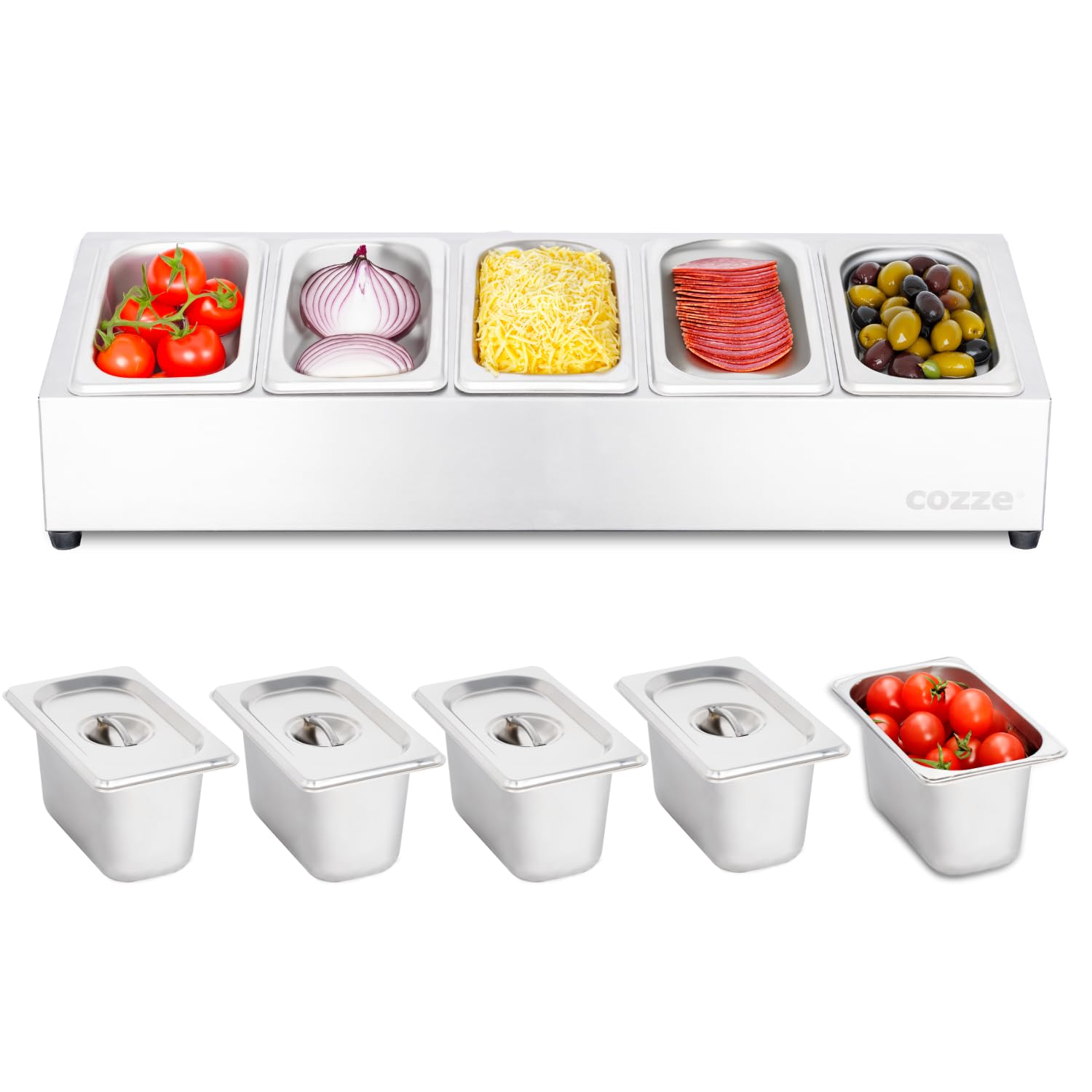 Cozze® Pizza Topping Station in Acciaio Inox