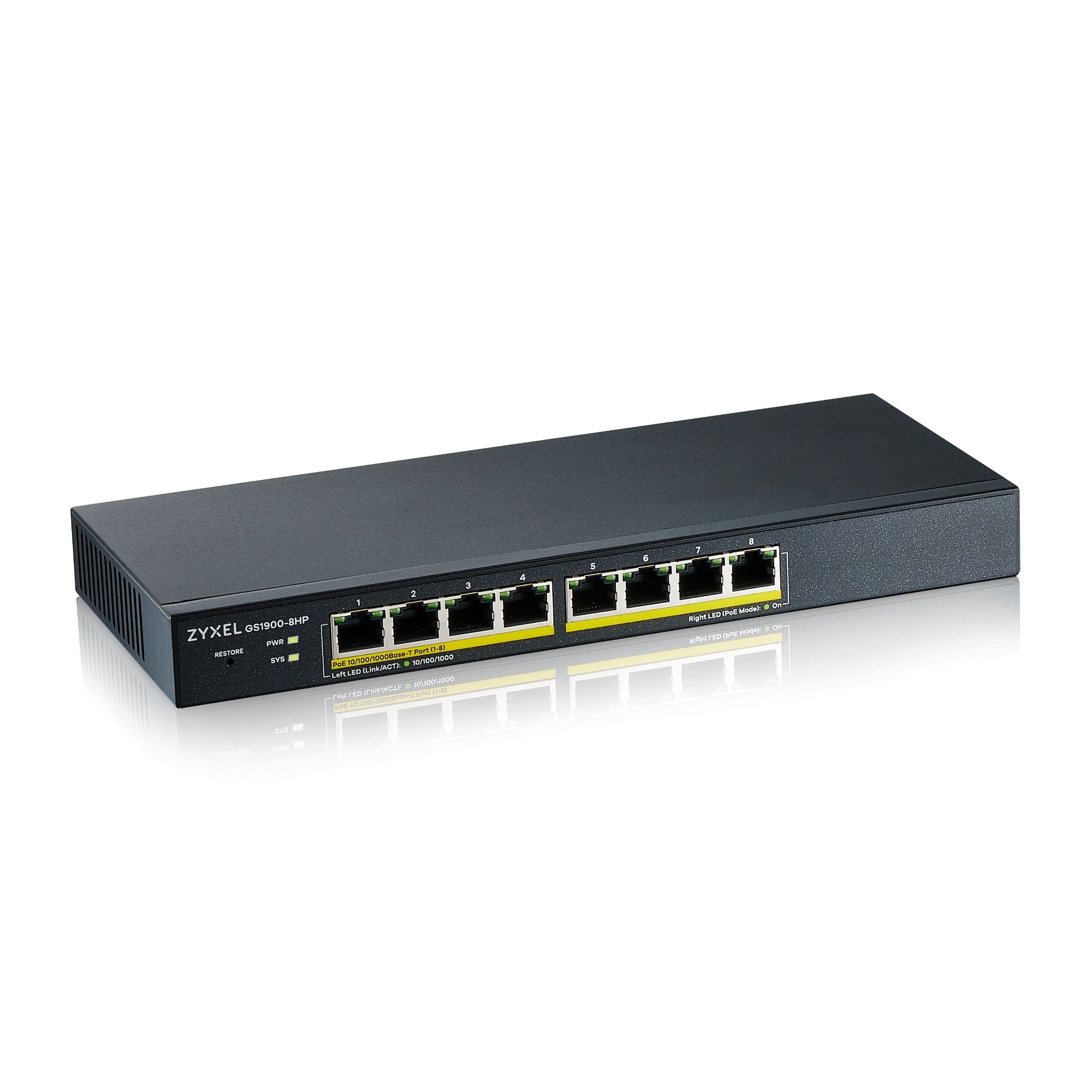 Zyxel Switch Gigabit PoE 8 Porte Smart, 70W