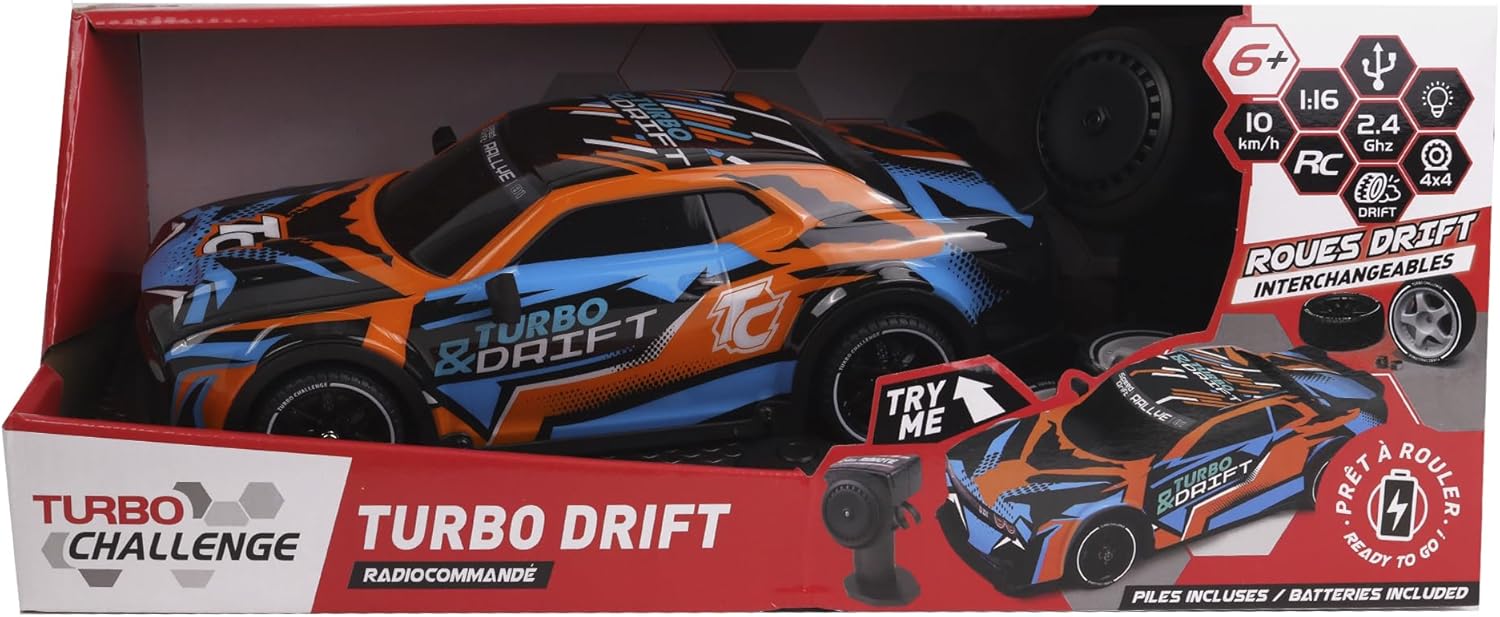 TURBO CHALLENGE Auto da Corsa Drift 1/16, Arancione - immagine 2