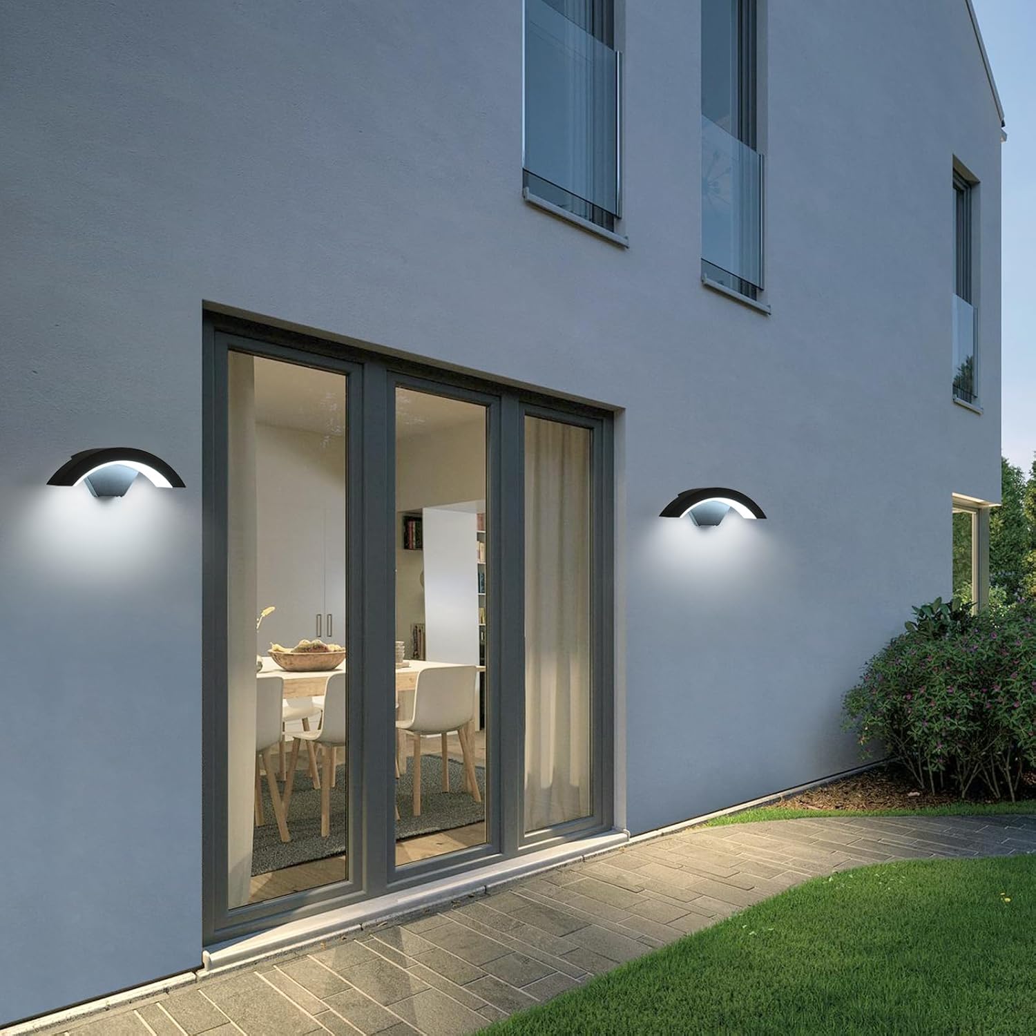 Lampada da Parete Esterno 24W IP65, Nera - immagine 4