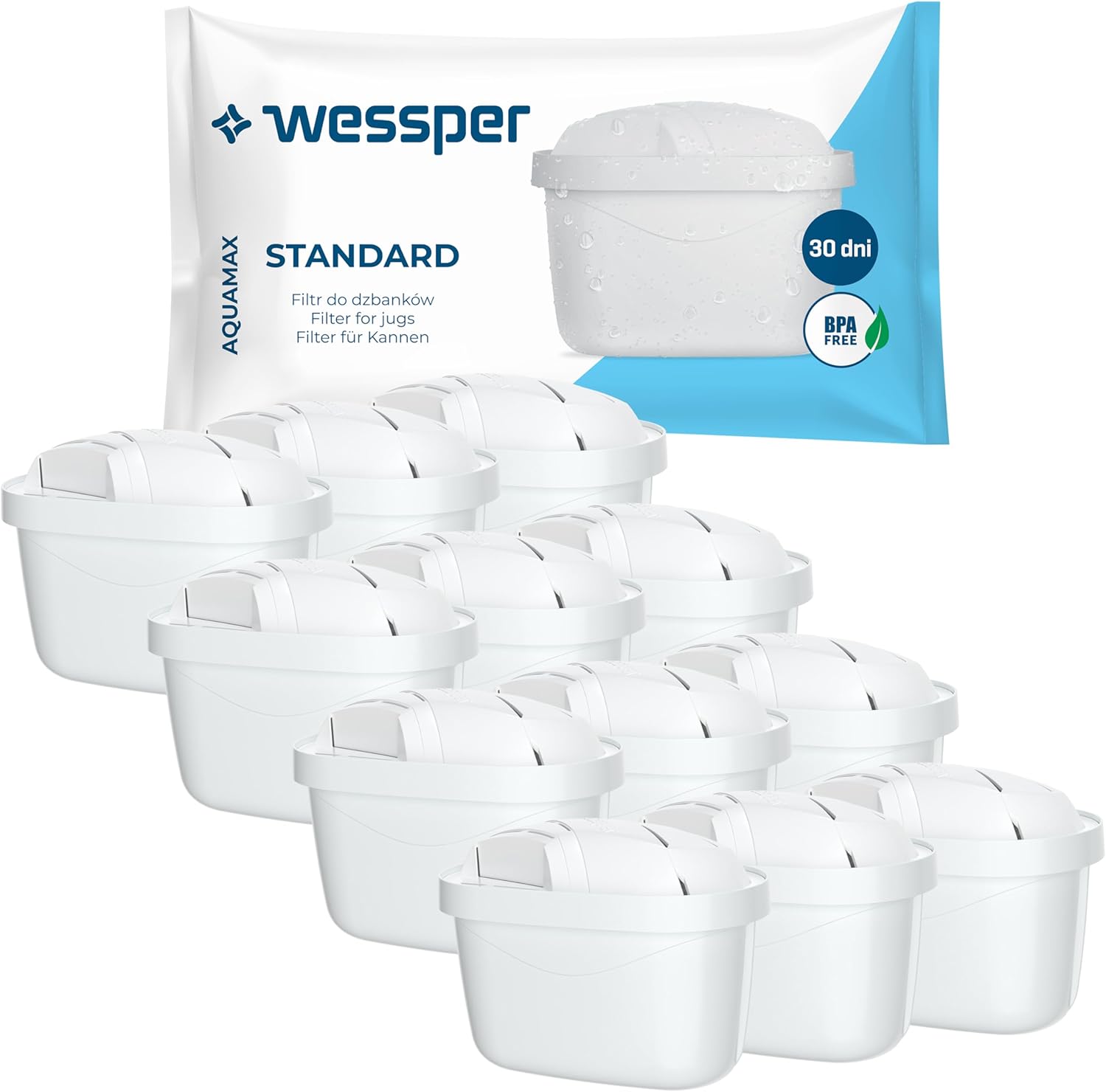 Wessper Filtro Acqua per Caraffa Filtrante - 12 Pezzi - immagine 1