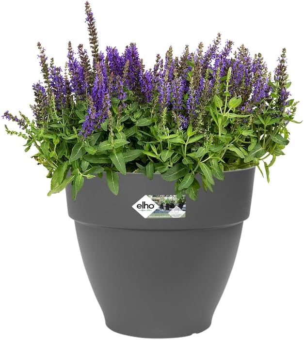 elho Vibia Campana Round 40 - Vaso per Esterno, Nero - immagine 3