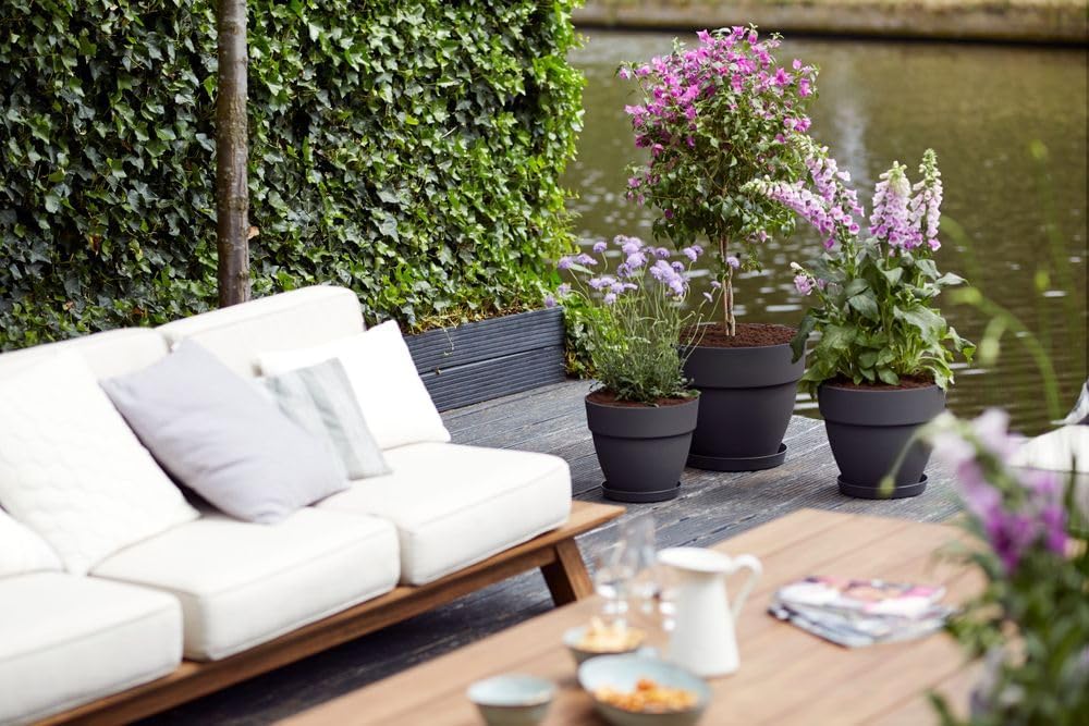 elho Vibia Campana Round 40 - Vaso per Esterno, Nero - immagine 8