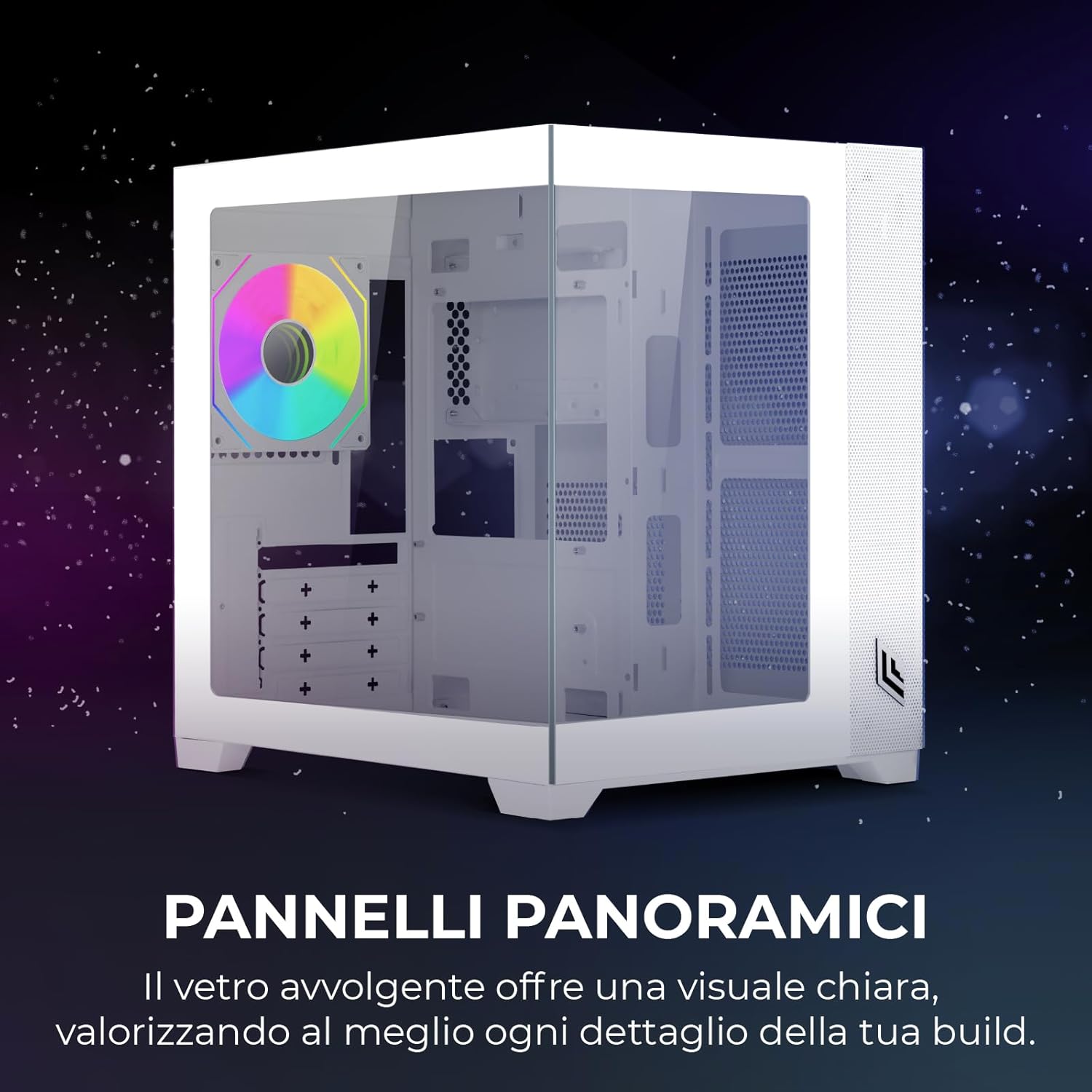 Noua Vision ZH100 Mini Bianco - Case Micro ATX Gaming - immagine 2