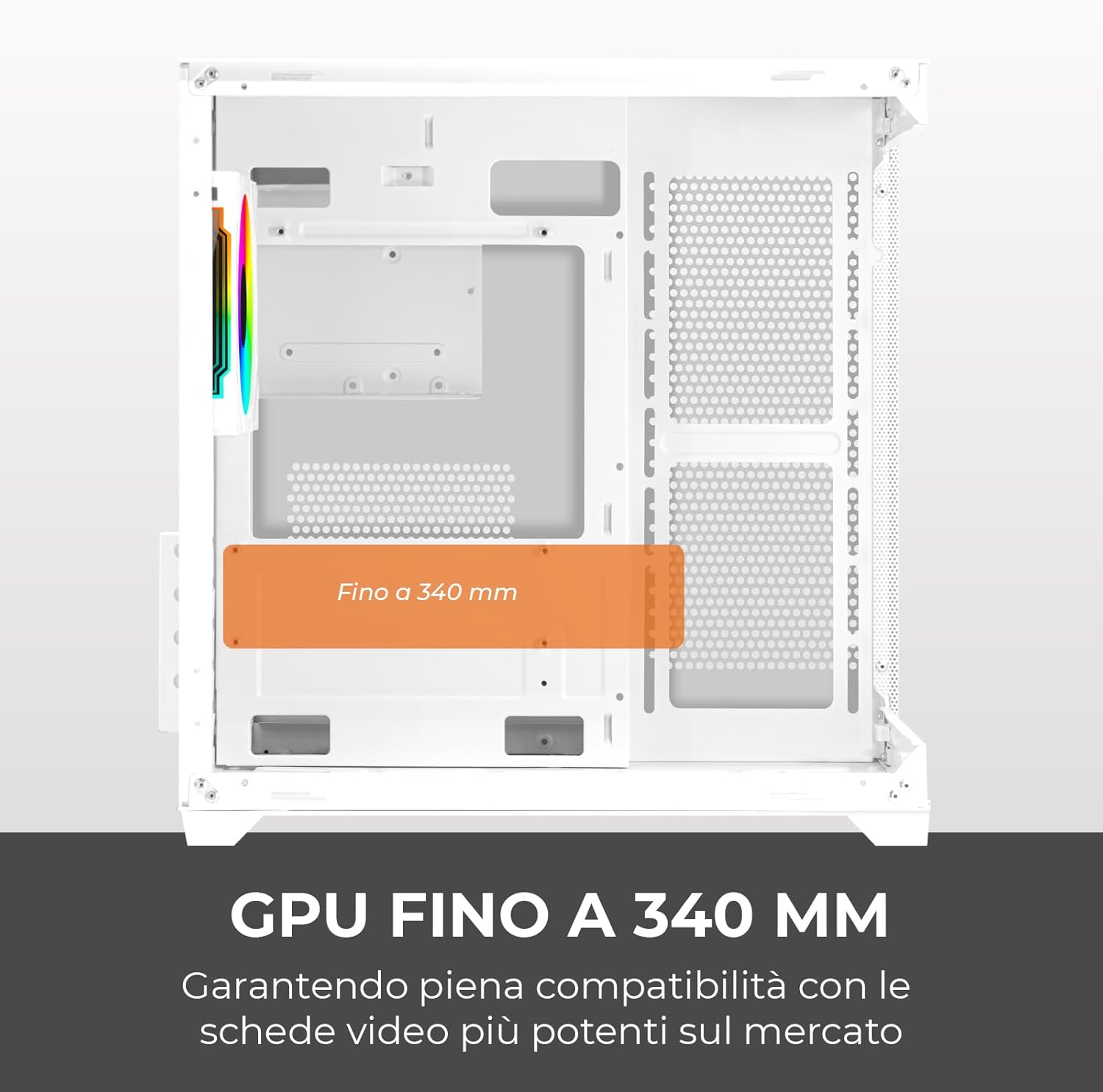 Noua Vision ZH100 Mini Bianco - Case Micro ATX Gaming - immagine 4