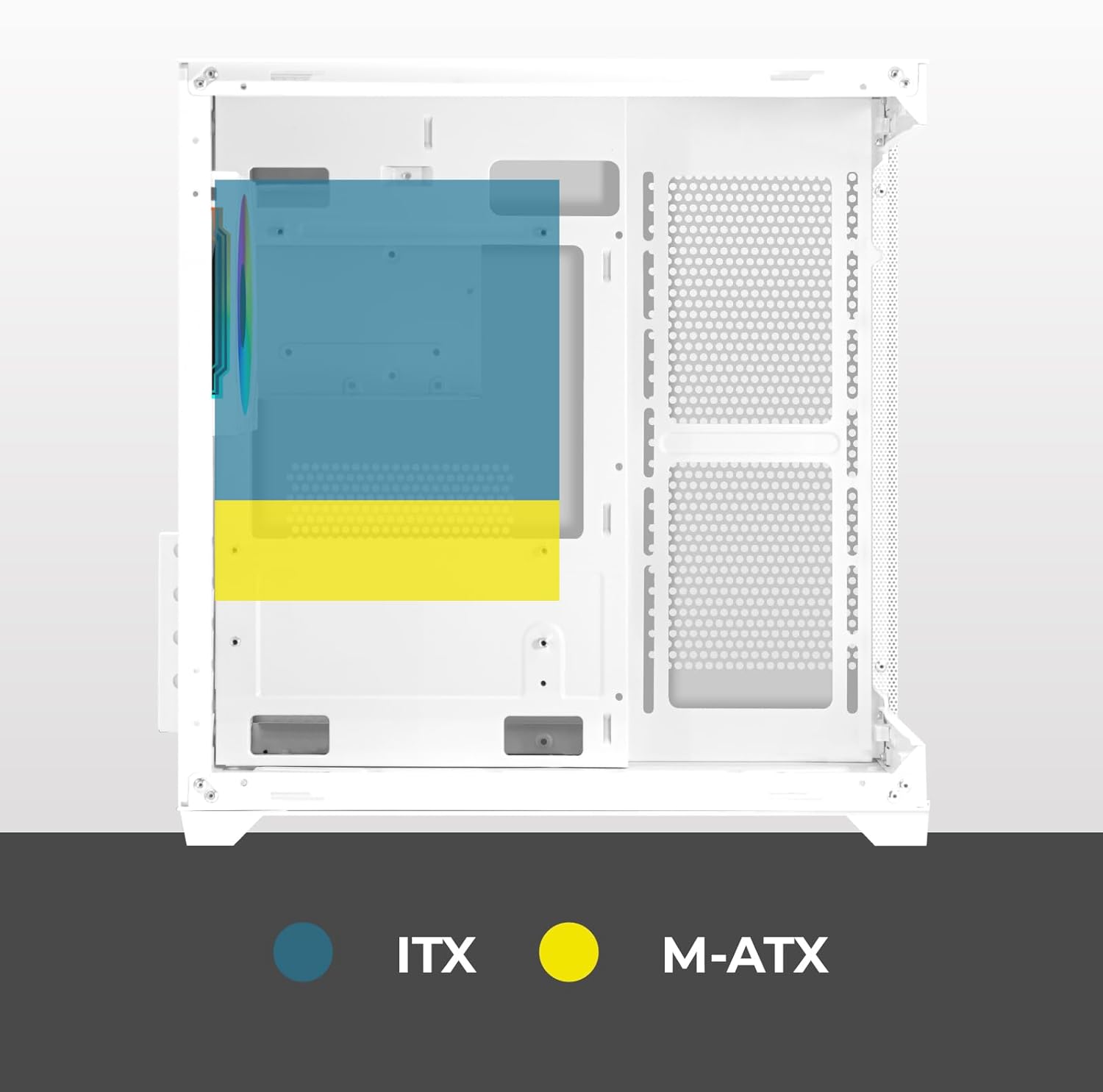 Noua Vision ZH100 Mini Bianco - Case Micro ATX Gaming - immagine 6