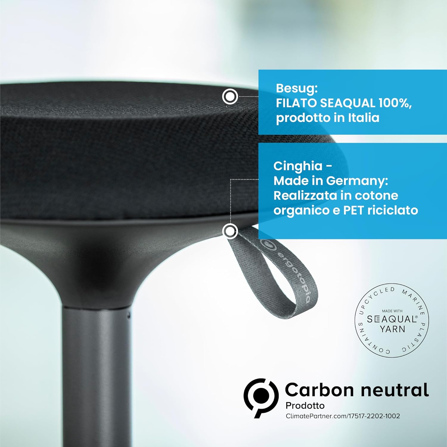 Ergotopia Dykó - Sgabello Ergonomico Oscillante da Ufficio - immagine 6