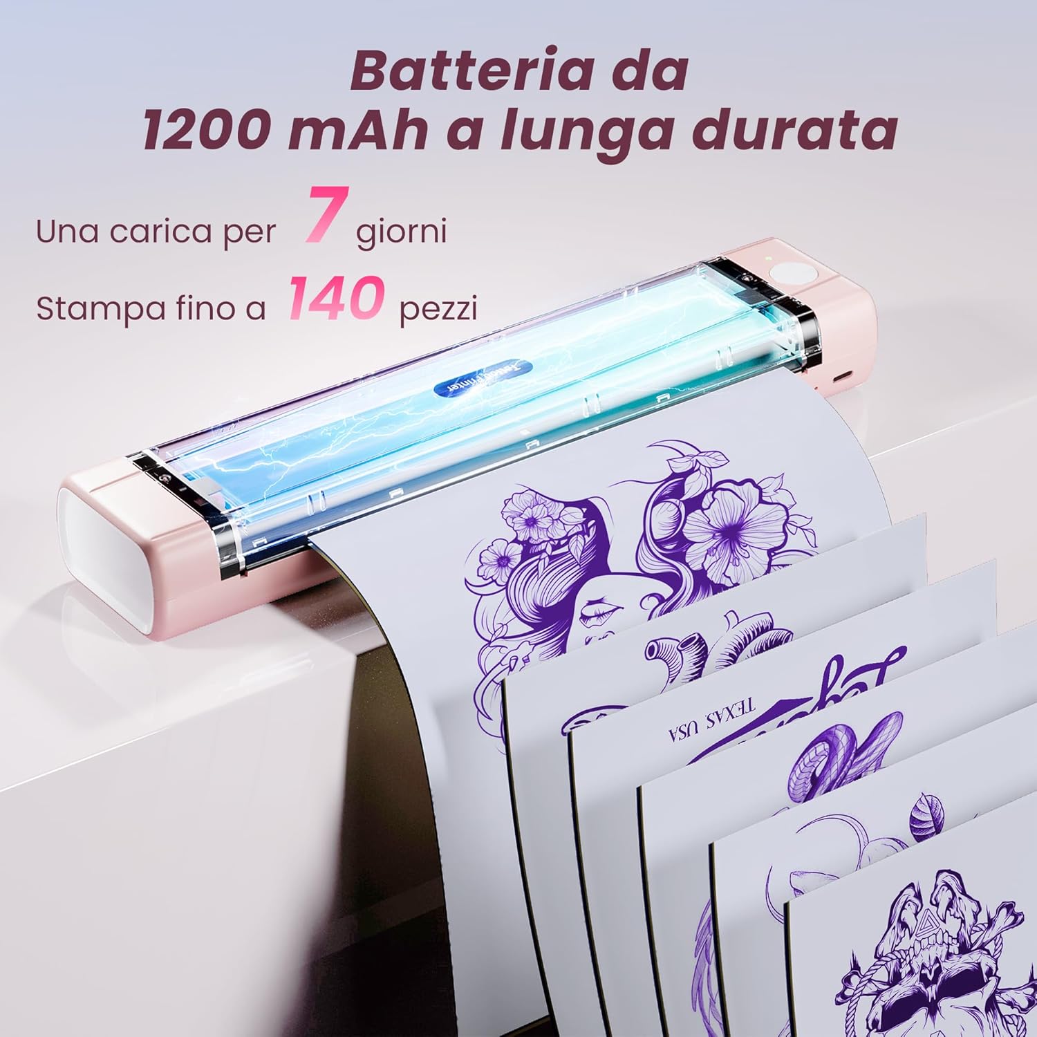Tattmuse Stampante Termica per Tatuaggi Bluetooth - immagine 6