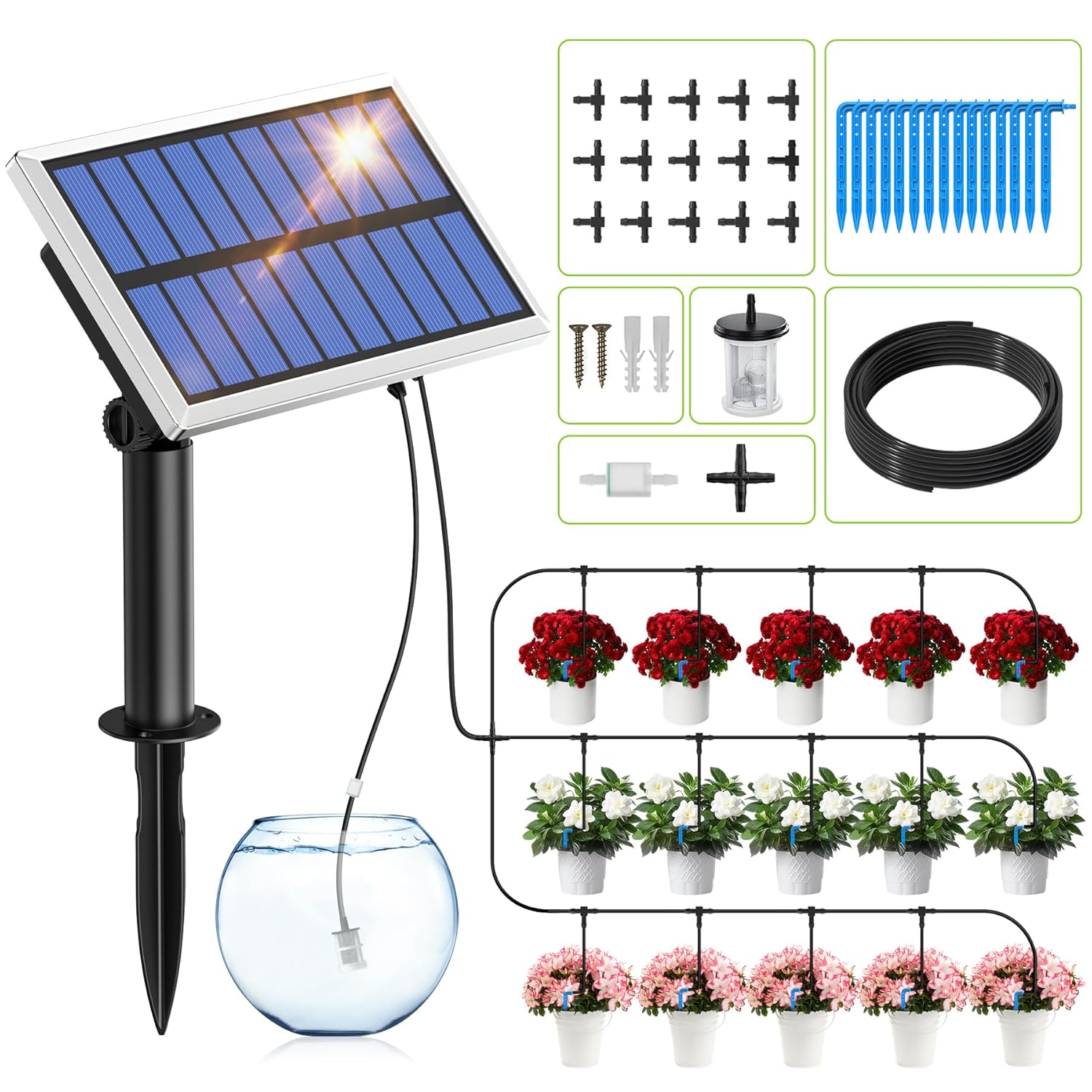 Rainpoint Irrigazione Automatica Solare Antisifone 1200 mAh - immagine 1