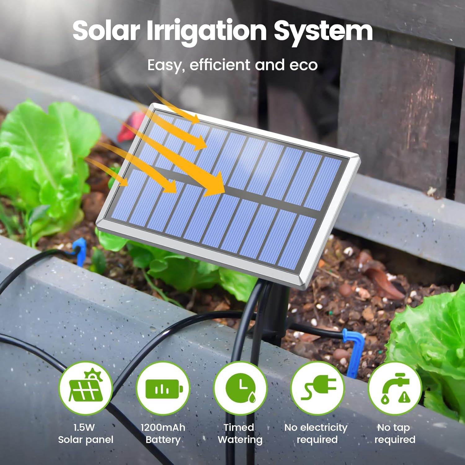 Rainpoint Irrigazione Automatica Solare Antisifone 1200 mAh - immagine 7