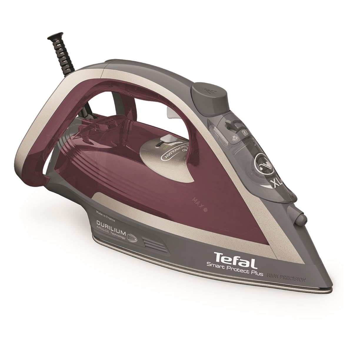 TEFAL FV6870 Smart Protect Plus Ferro da Stiro a Vapore, Rosso/Grigio